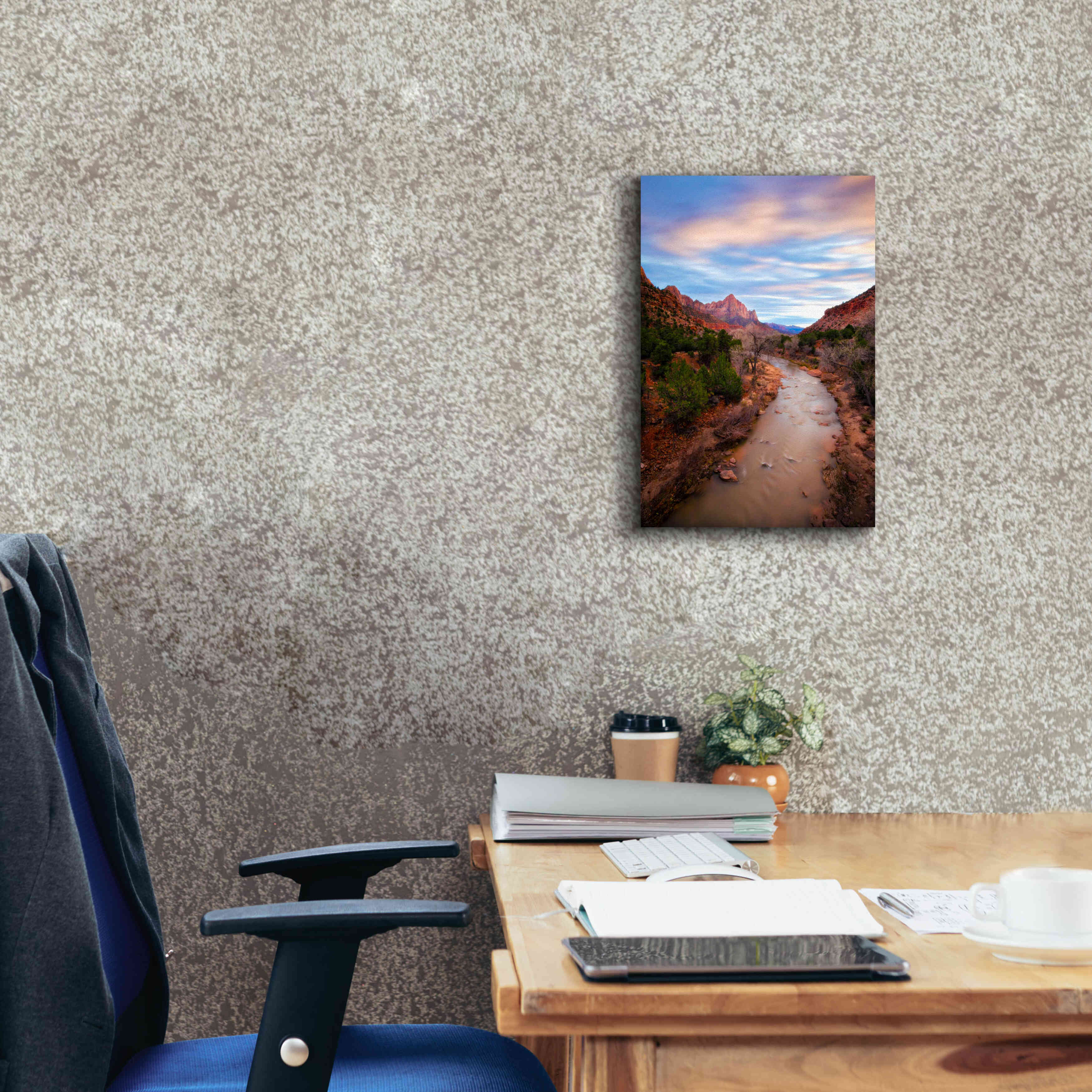'Zion River Vert' by Thomas Haney, Giclee Canvas Wall Art,12 x 18