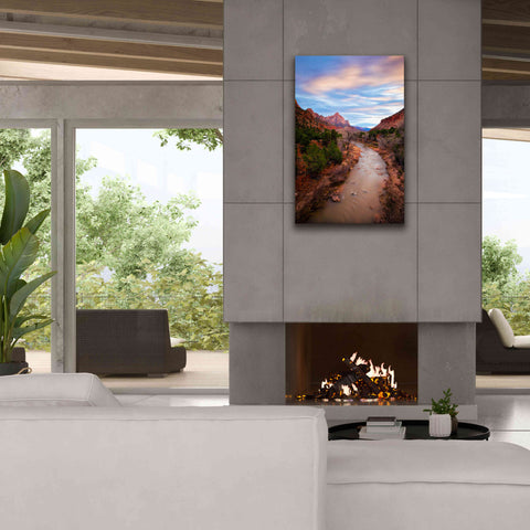 Image of 'Zion River Vert' by Thomas Haney, Giclee Canvas Wall Art,26 x 40