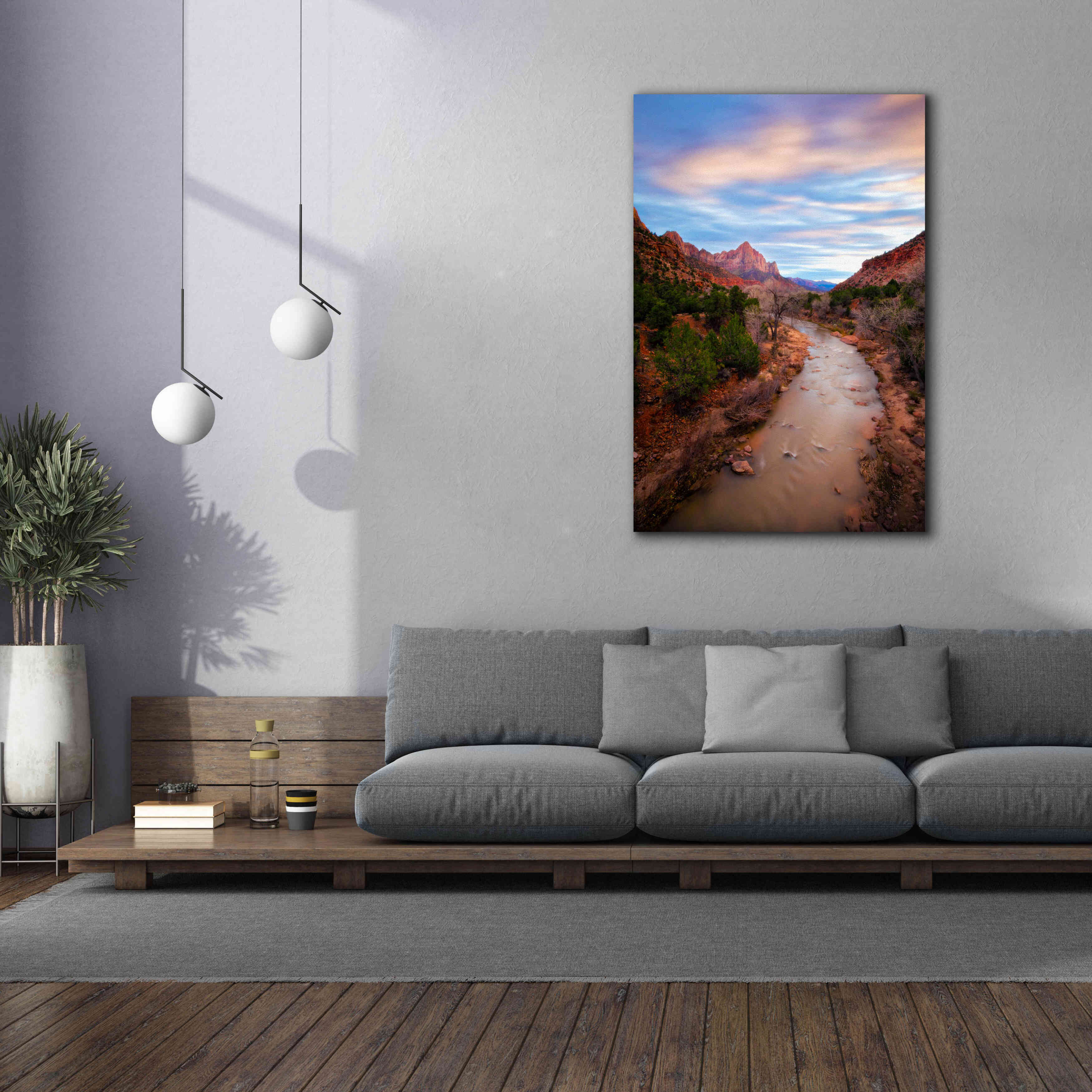 'Zion River Vert' by Thomas Haney, Giclee Canvas Wall Art,40 x 60