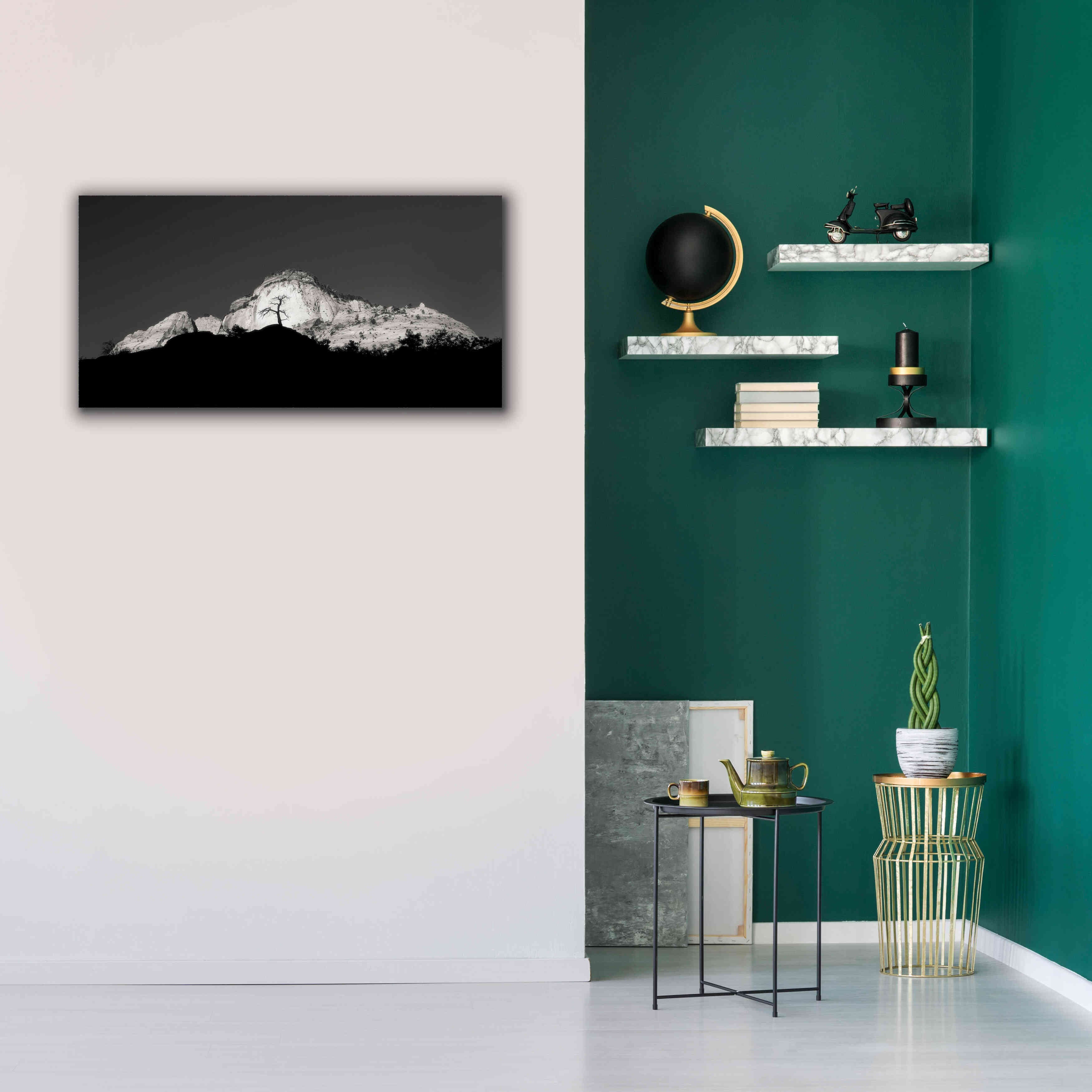 'Zion Tree Silhouette' by Thomas Haney, Giclee Canvas Wall Art,40 x 20
