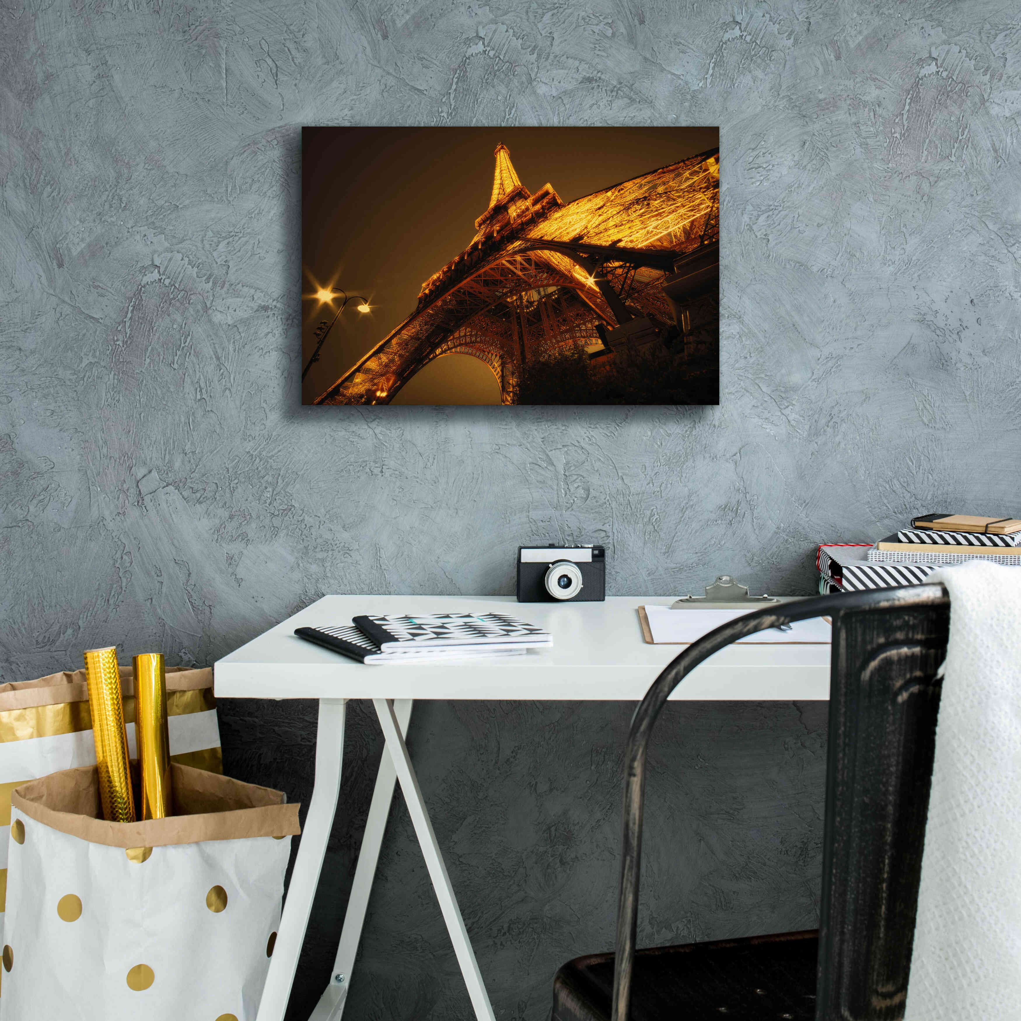'Side Effect Eiffel' by Sebastien Lory, Giclee Canvas Wall Art,18 x 12