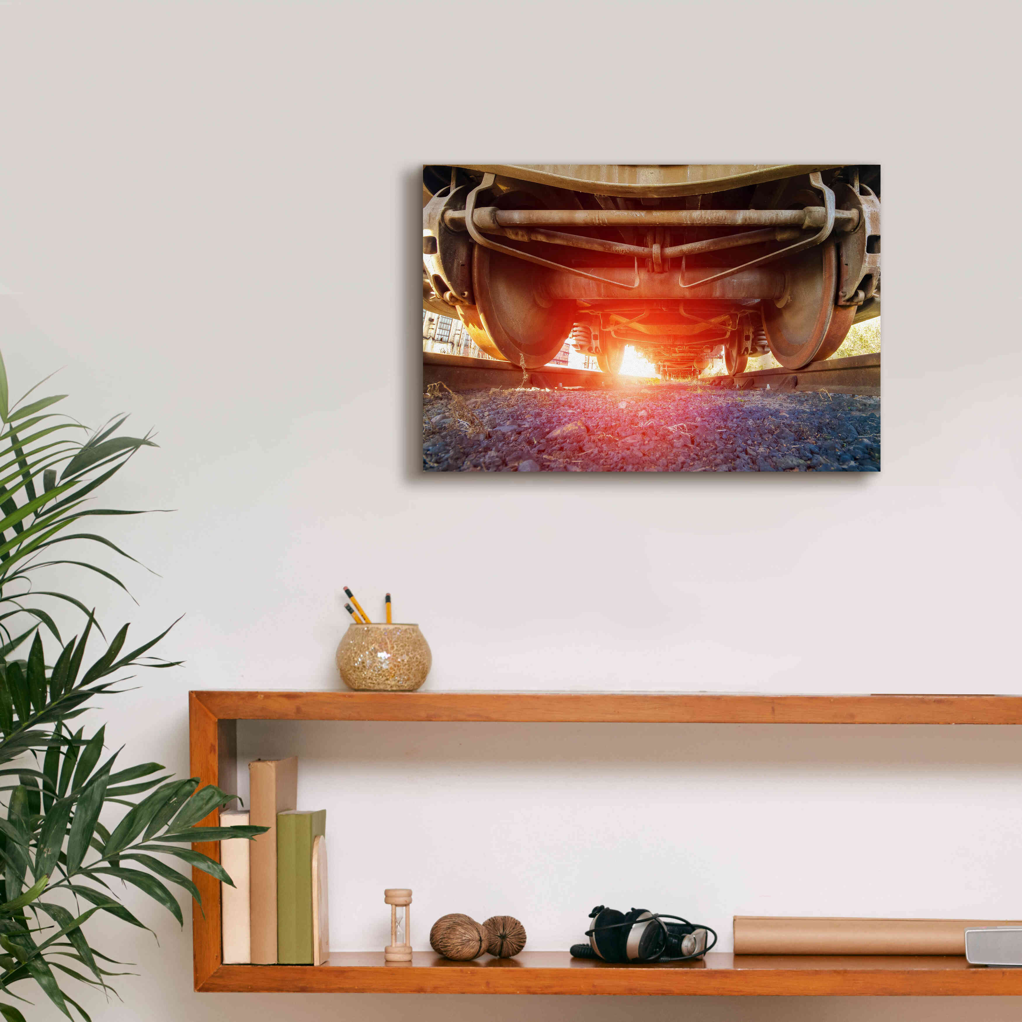 'Atomic Train' by Sebastien Lory, Giclee Canvas Wall Art,18 x 12