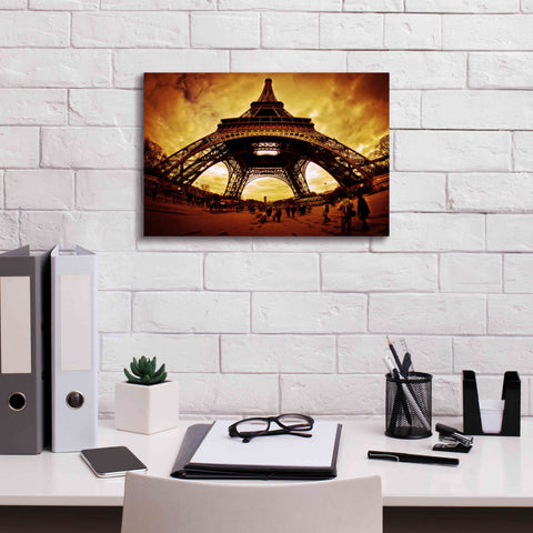 Image of 'Eiffel Apocalypse Color' by Sebastien Lory, Giclee Canvas Wall Art,18 x 12
