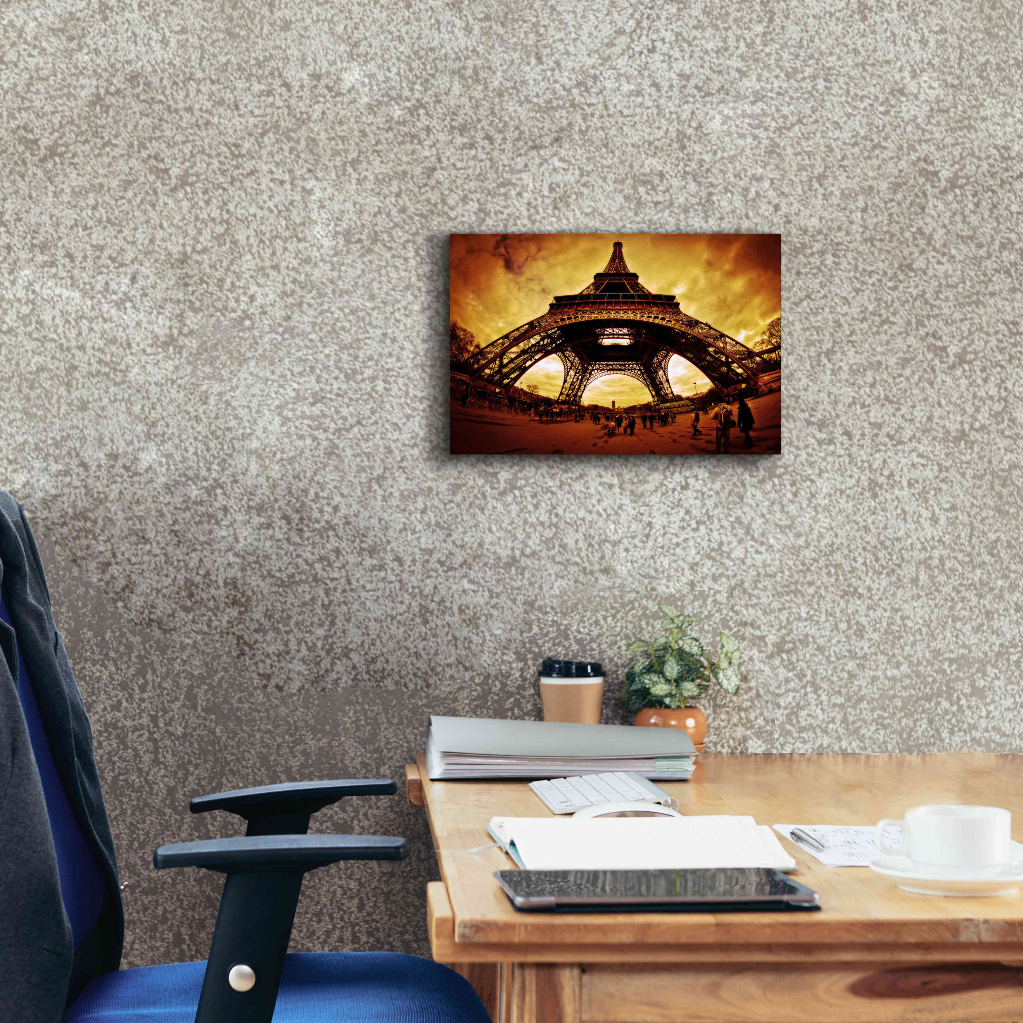 'Eiffel Apocalypse Color' by Sebastien Lory, Giclee Canvas Wall Art,18 x 12