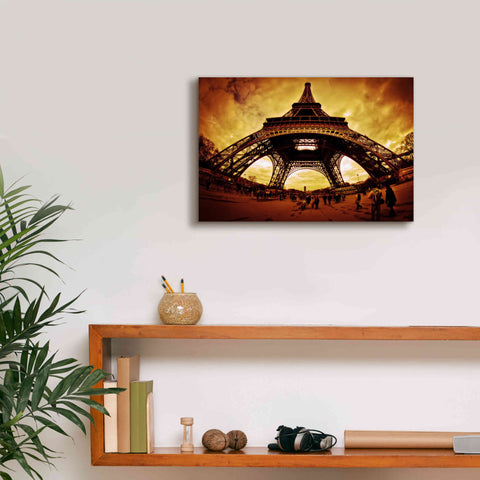 Image of 'Eiffel Apocalypse Color' by Sebastien Lory, Giclee Canvas Wall Art,18 x 12