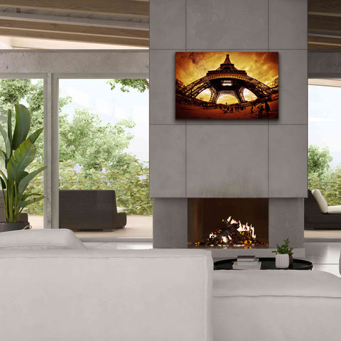 Image of 'Eiffel Apocalypse Color' by Sebastien Lory, Giclee Canvas Wall Art,40 x 26