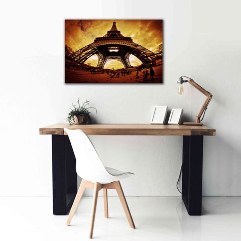 Image of 'Eiffel Apocalypse Color' by Sebastien Lory, Giclee Canvas Wall Art,40 x 26