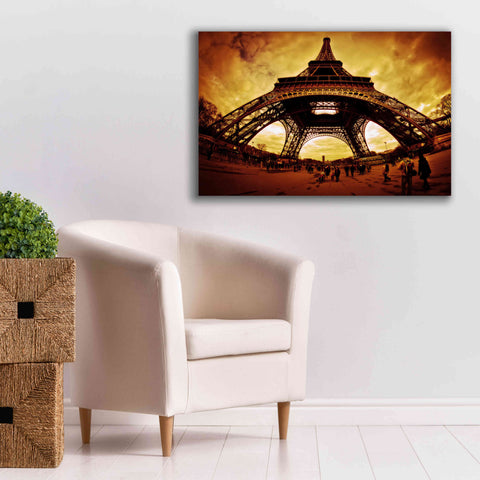 Image of 'Eiffel Apocalypse Color' by Sebastien Lory, Giclee Canvas Wall Art,40 x 26