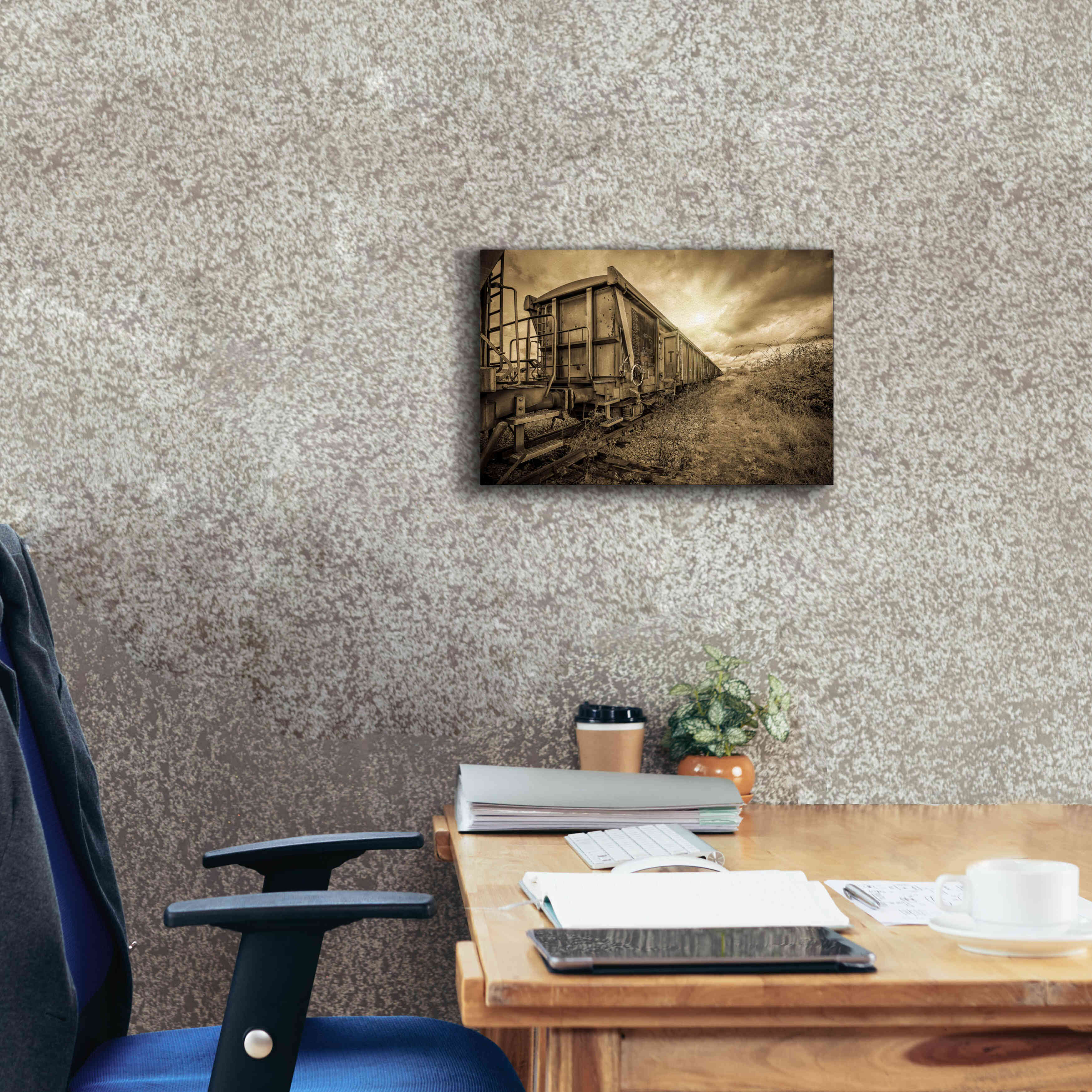 'Lost Train' by Sebastien Lory, Giclee Canvas Wall Art,18 x 12