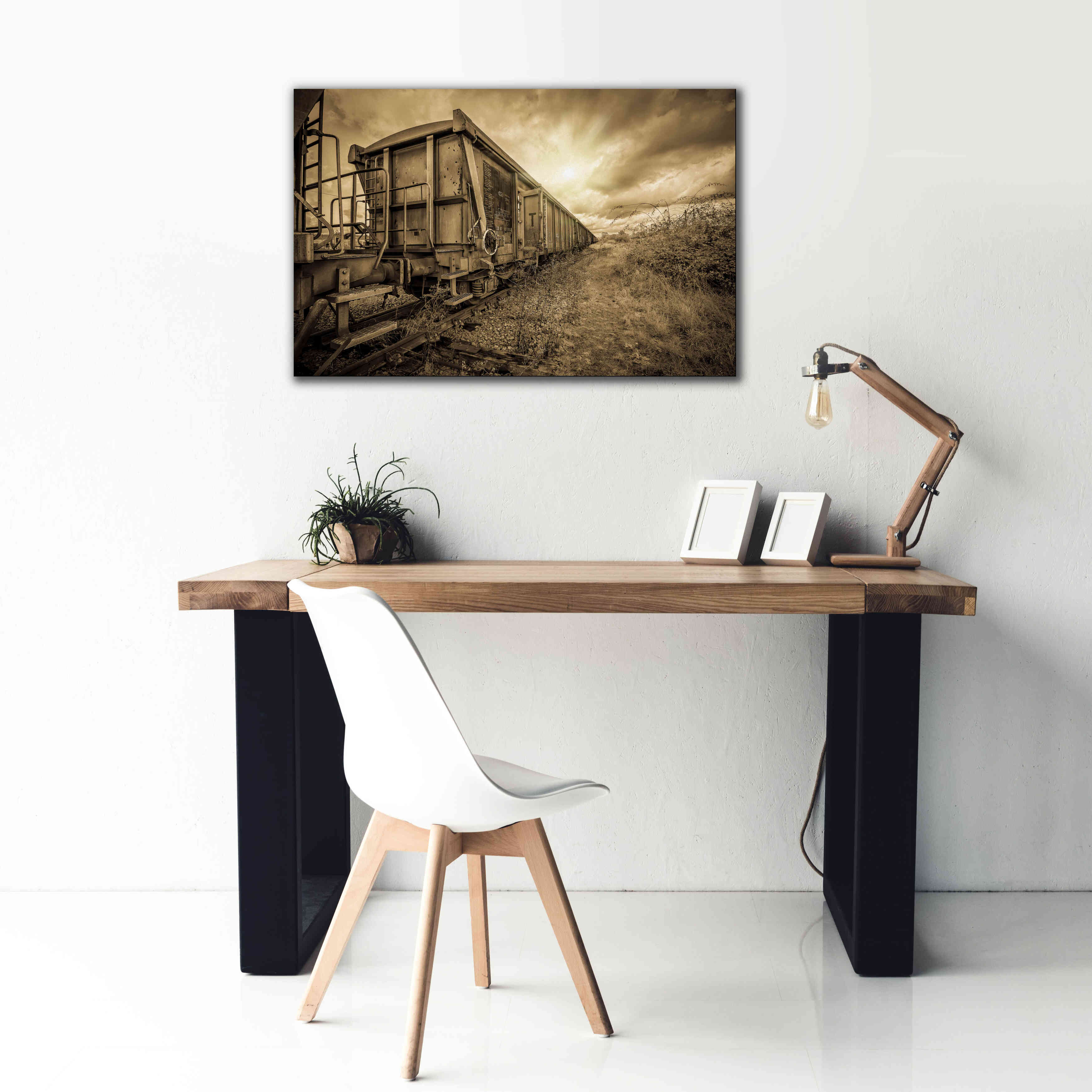 'Lost Train' by Sebastien Lory, Giclee Canvas Wall Art,40 x 26