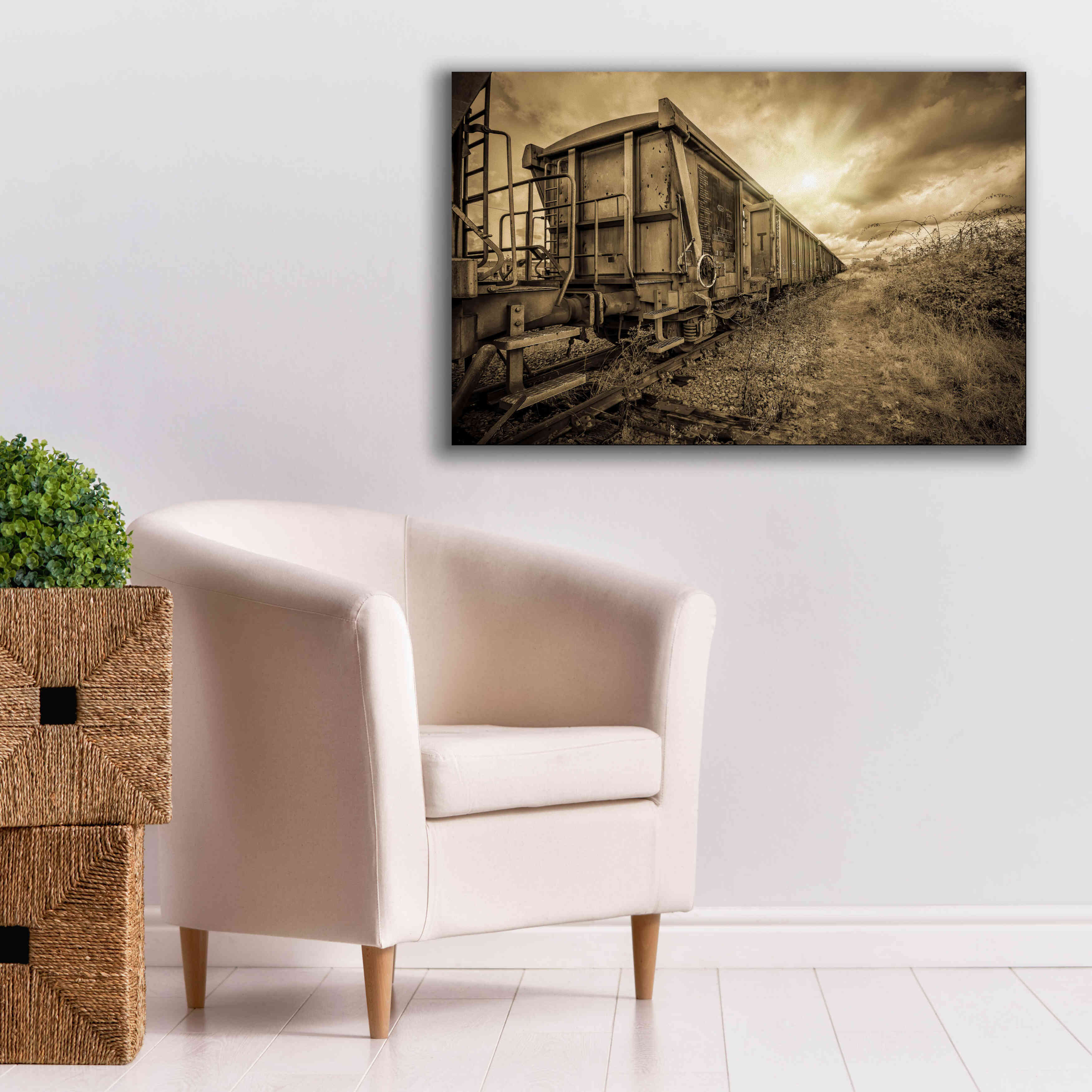 'Lost Train' by Sebastien Lory, Giclee Canvas Wall Art,40 x 26