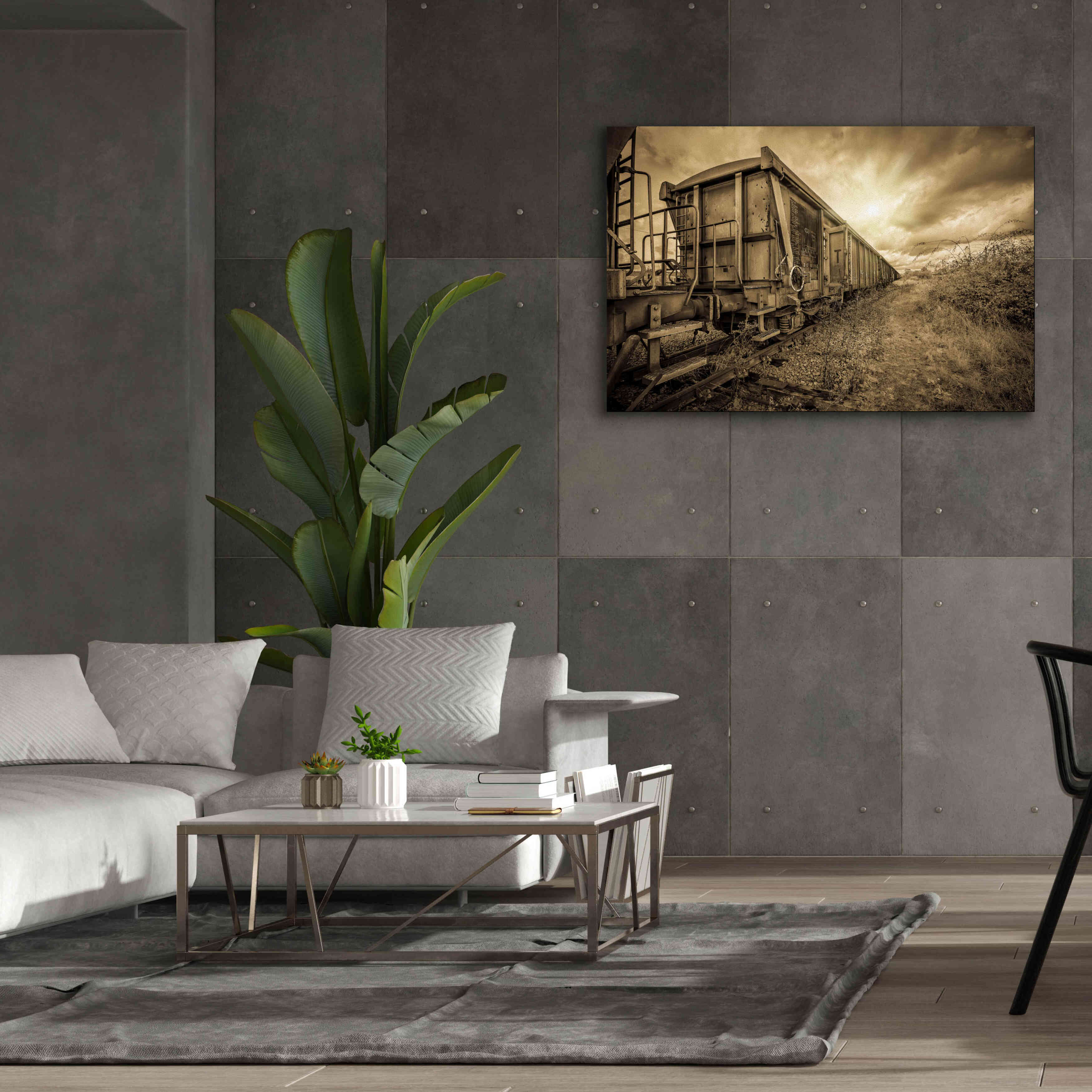 'Lost Train' by Sebastien Lory, Giclee Canvas Wall Art,60 x 40