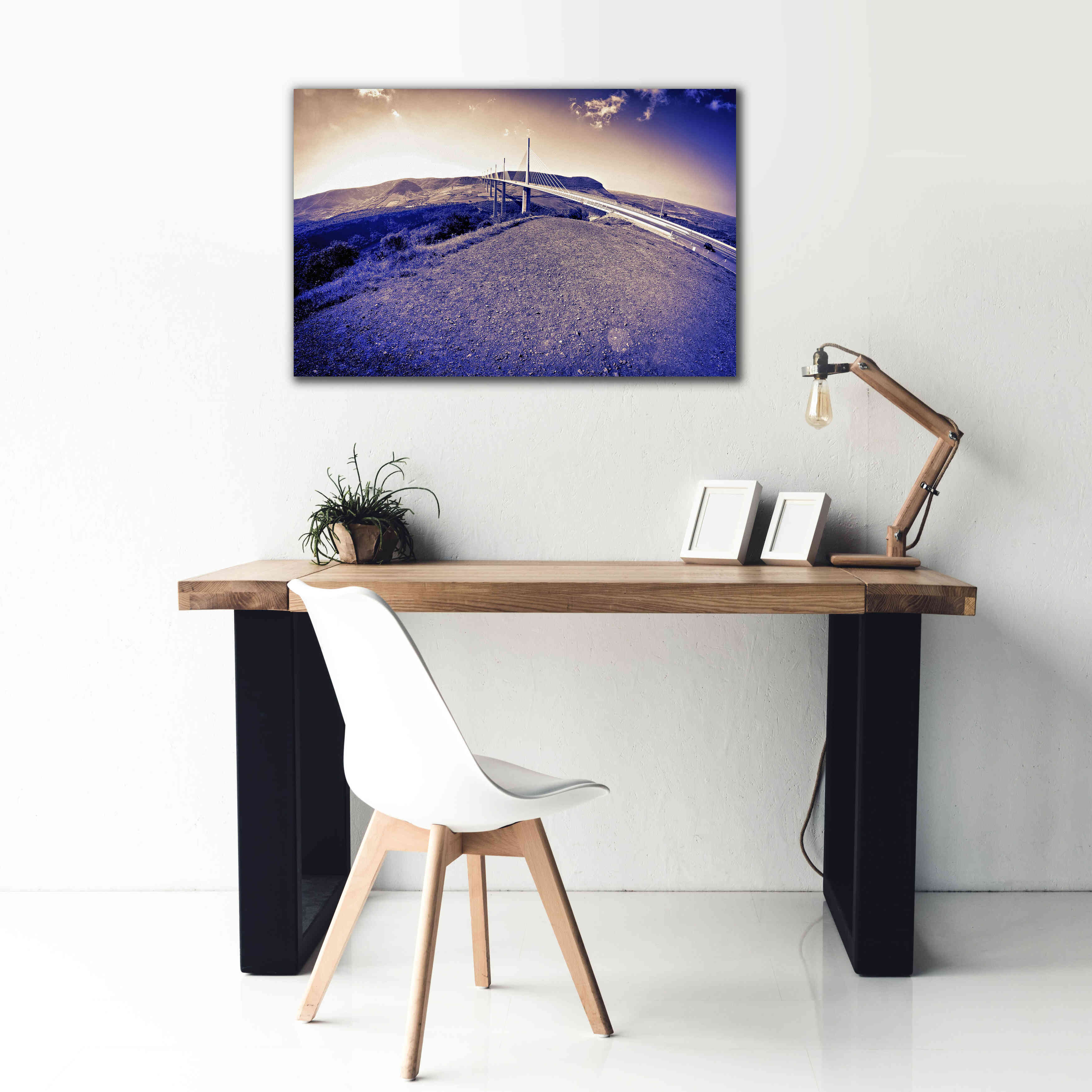 'Lunar Viaduct' by Sebastien Lory, Giclee Canvas Wall Art,40 x 26
