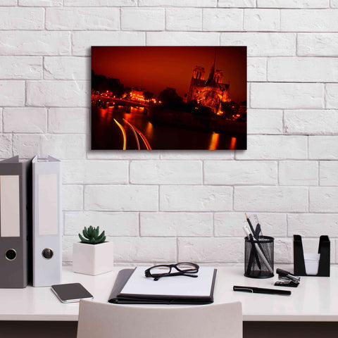 Image of 'Red Night' by Sebastien Lory, Giclee Canvas Wall Art,18 x 12