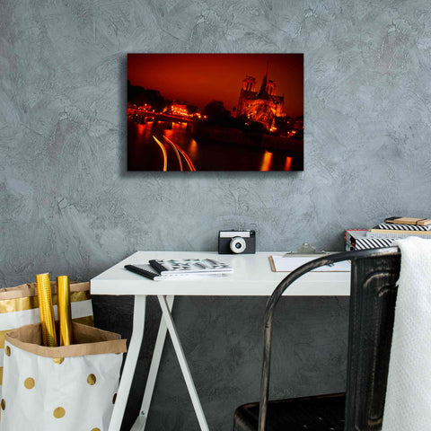 Image of 'Red Night' by Sebastien Lory, Giclee Canvas Wall Art,18 x 12