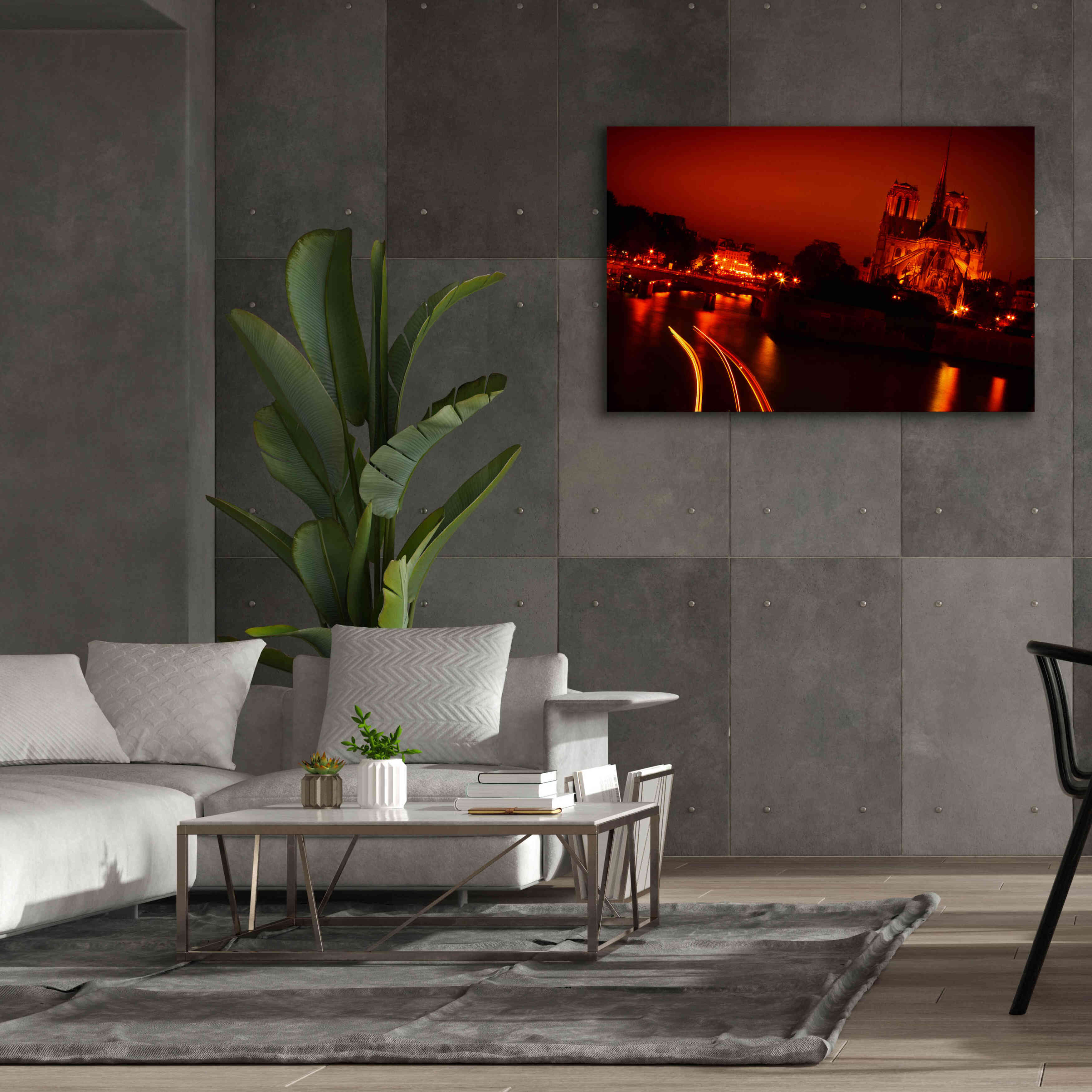 'Red Night' by Sebastien Lory, Giclee Canvas Wall Art,60 x 40