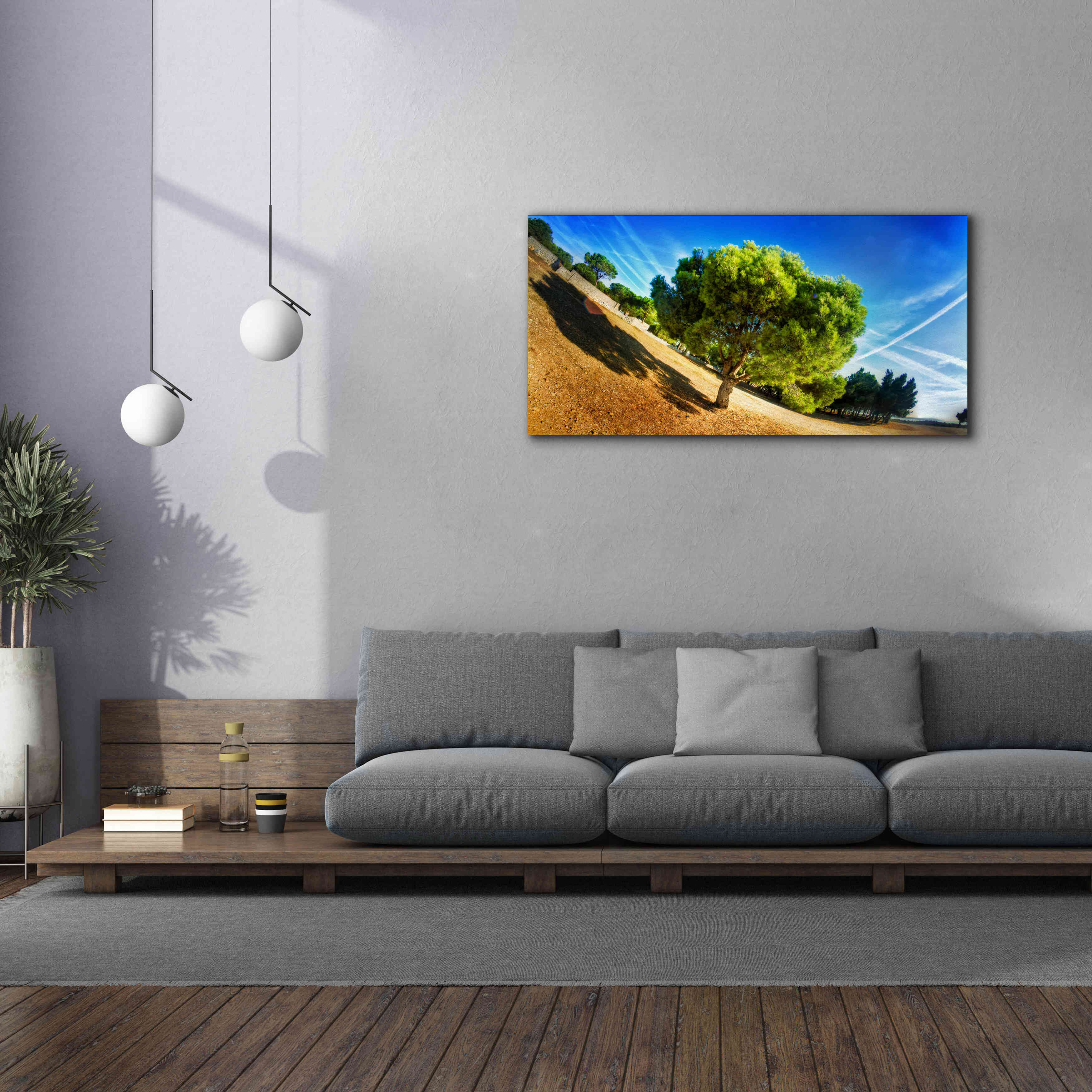 'Summer Tree' by Sebastien Lory, Giclee Canvas Wall Art,60 x 30