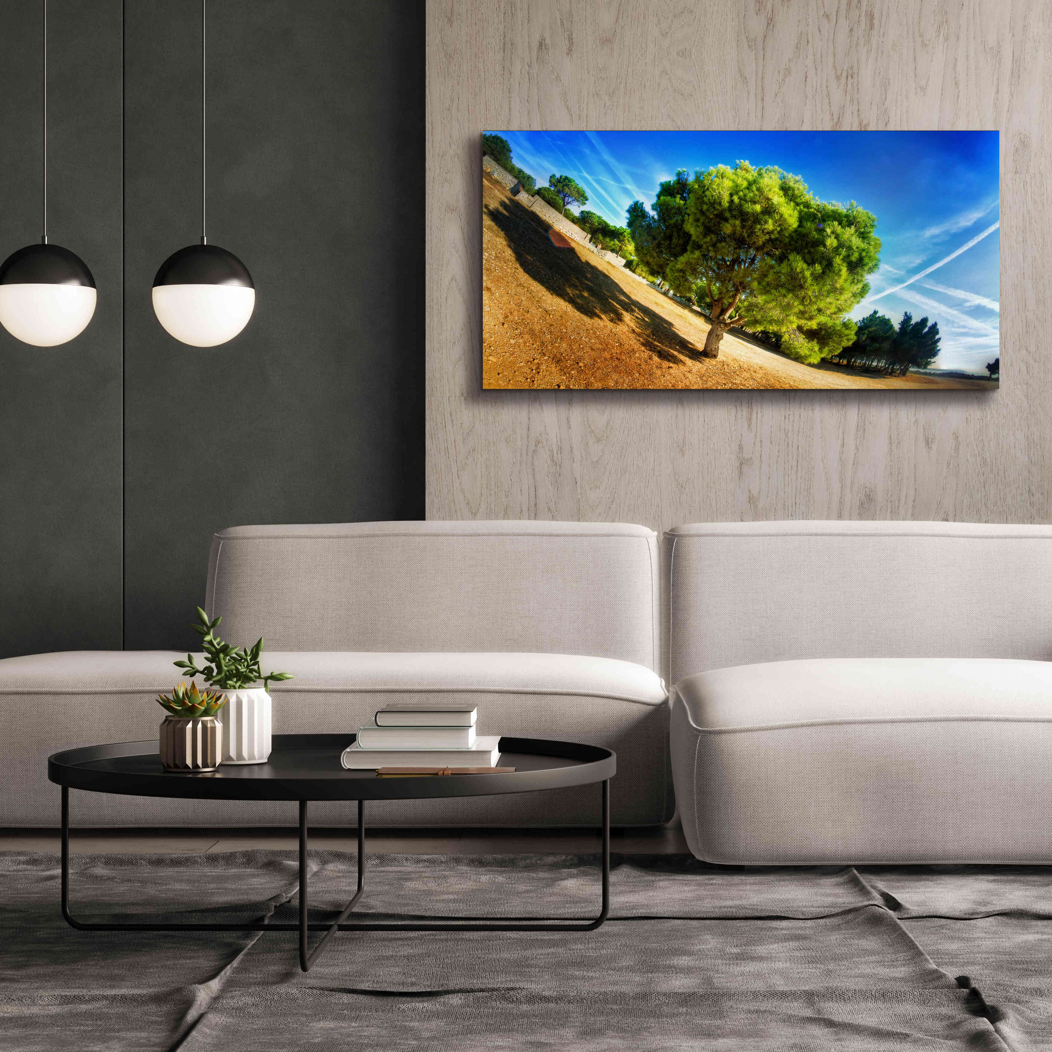 'Summer Tree' by Sebastien Lory, Giclee Canvas Wall Art,60 x 30