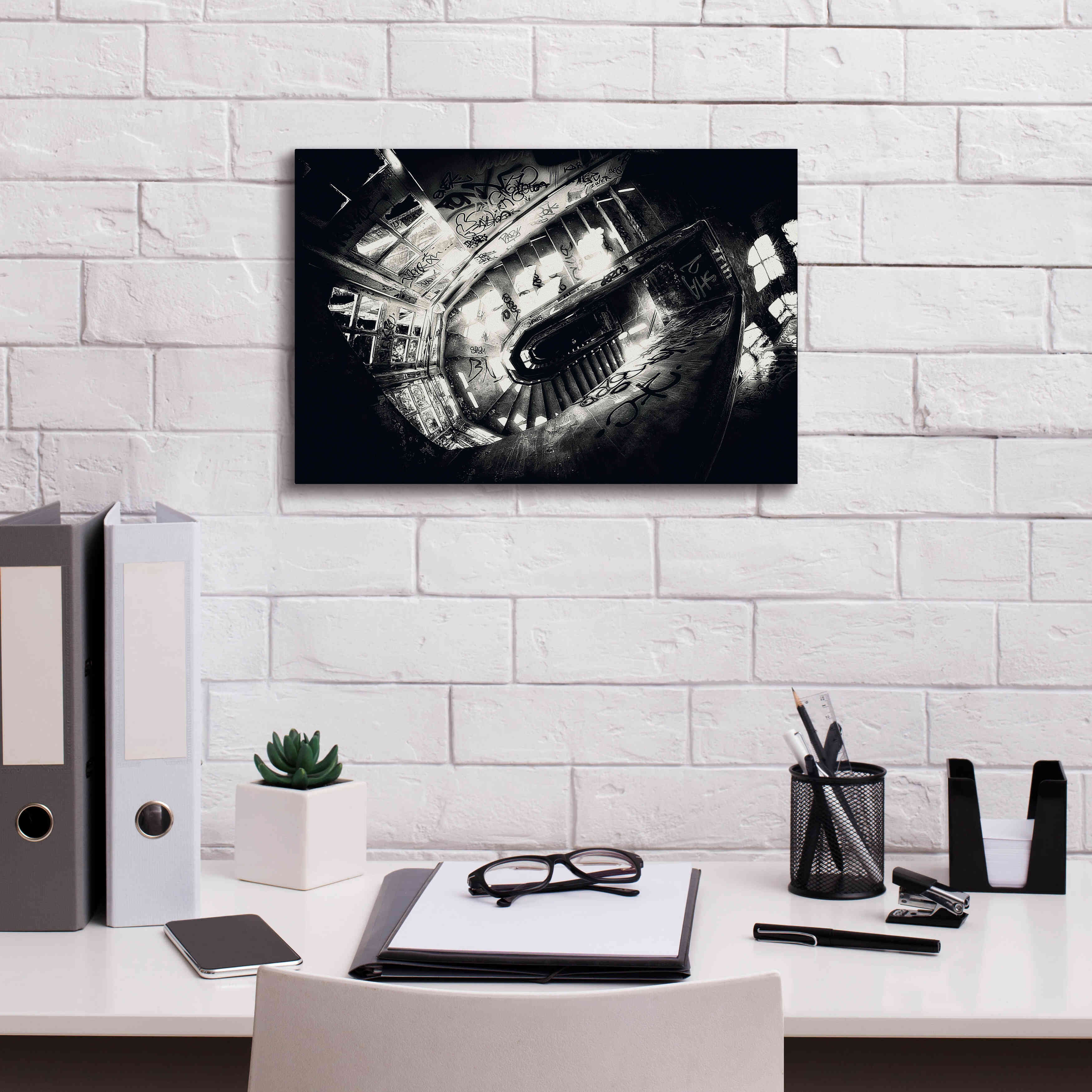 'Sanat stairs' by Sebastien Lory, Giclee Canvas Wall Art,18 x 12