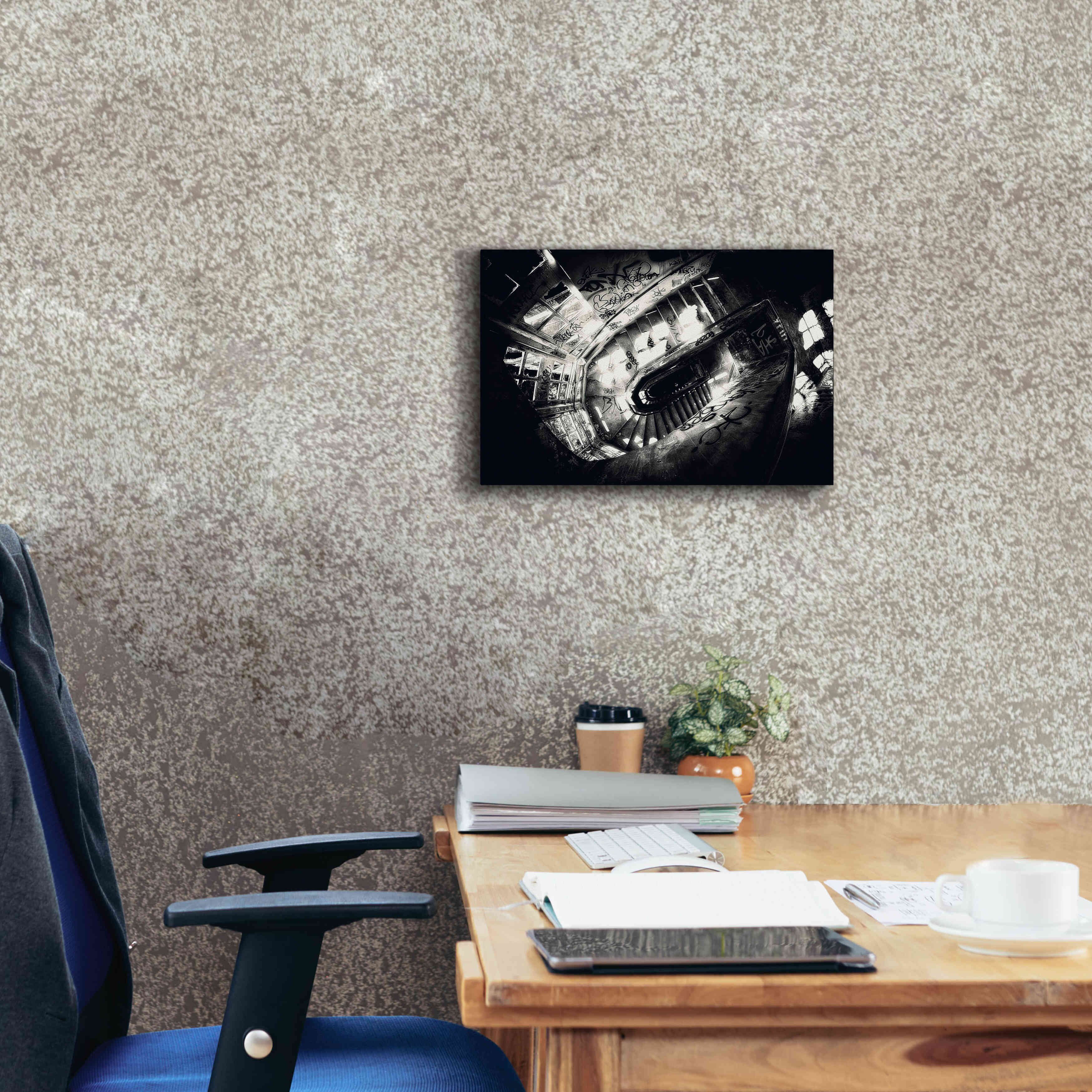 'Sanat stairs' by Sebastien Lory, Giclee Canvas Wall Art,18 x 12