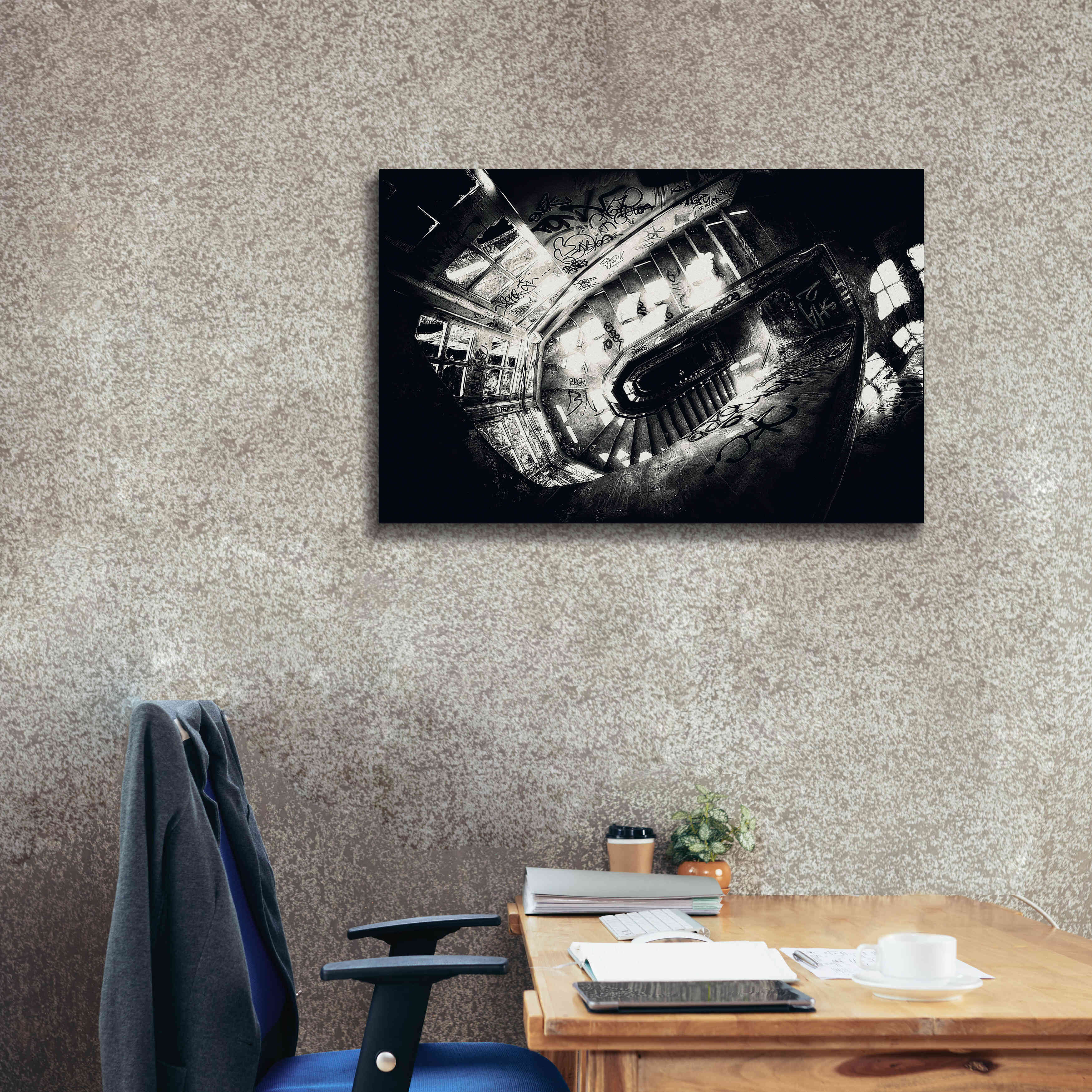 'Sanat stairs' by Sebastien Lory, Giclee Canvas Wall Art,40 x 26