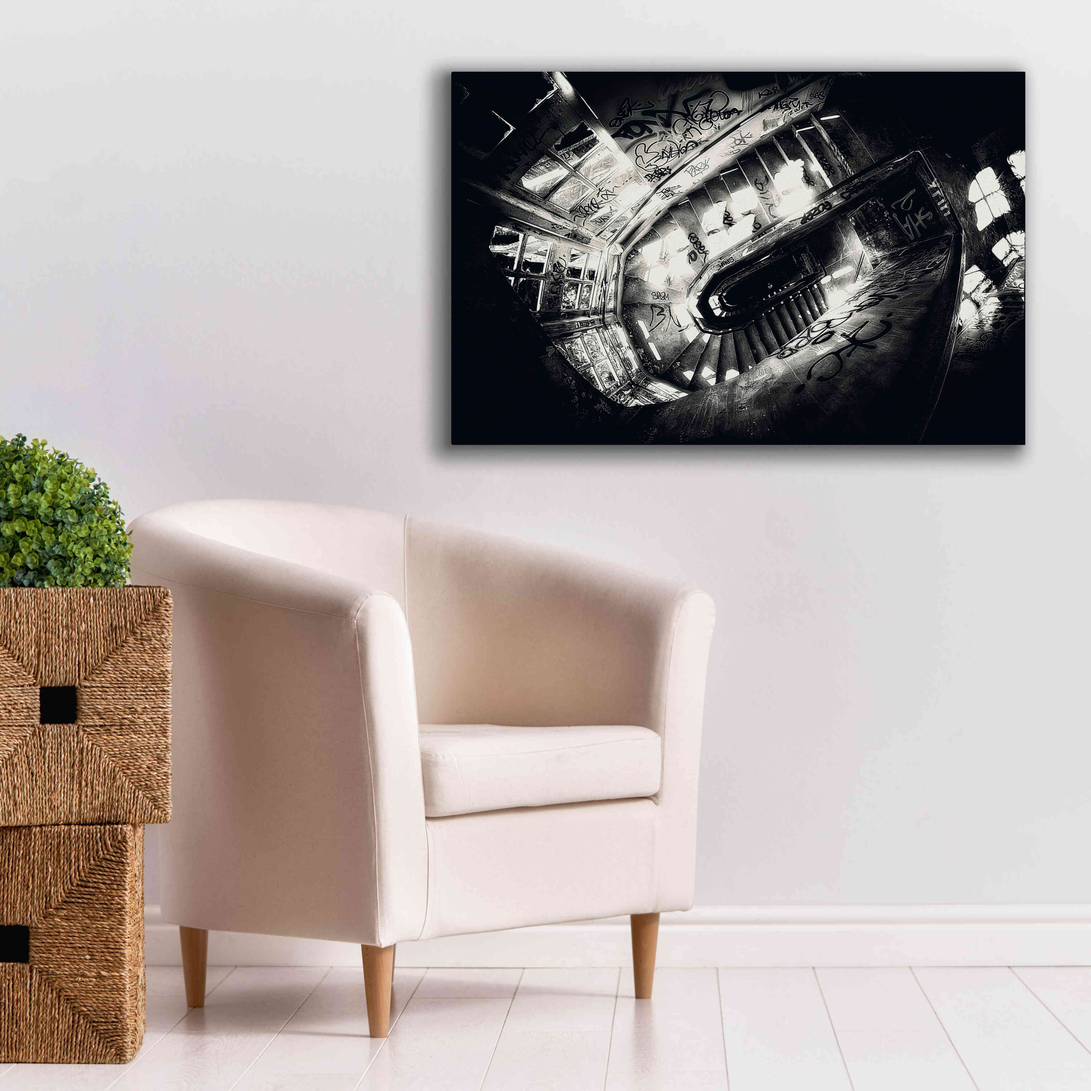 'Sanat stairs' by Sebastien Lory, Giclee Canvas Wall Art,40 x 26