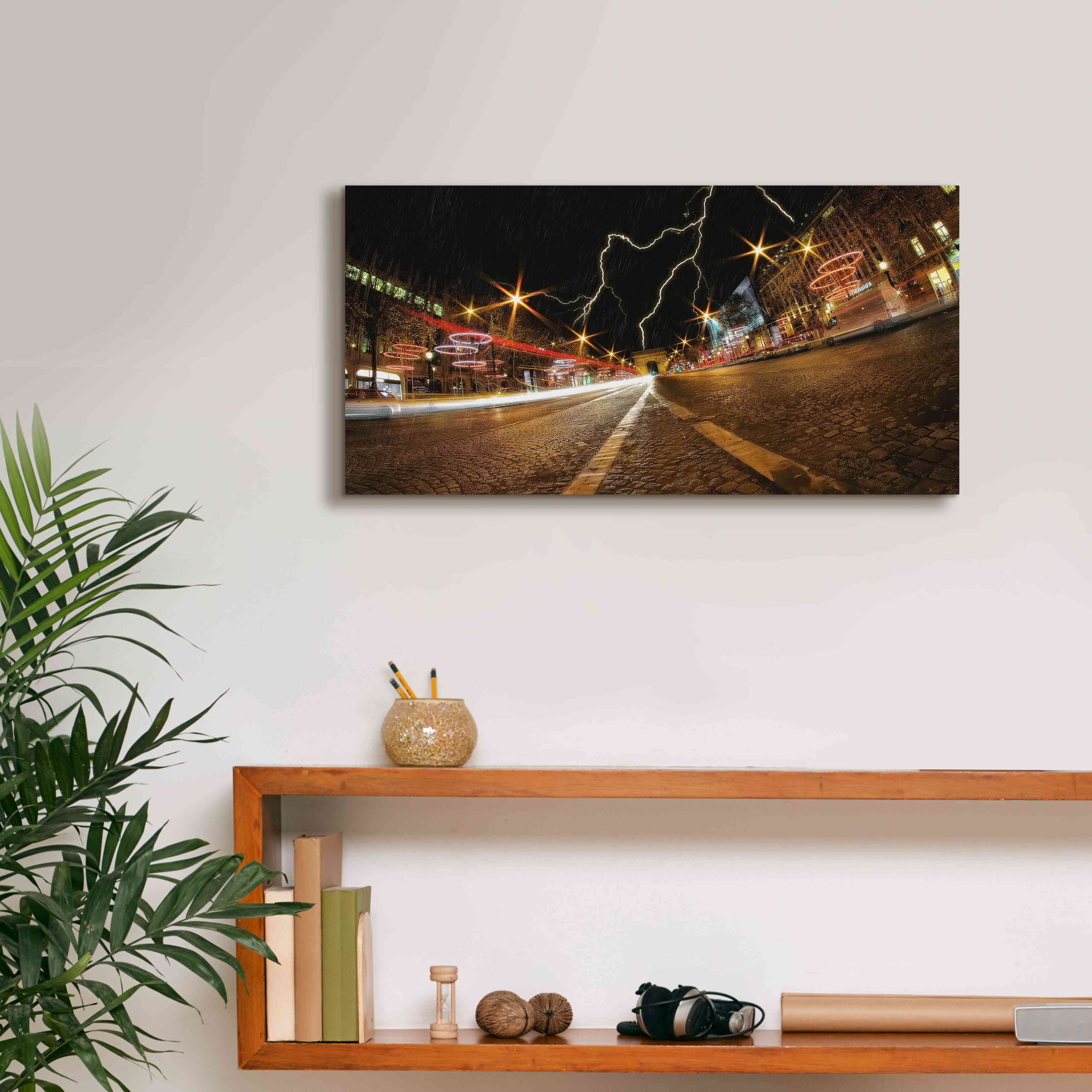 'Elysee storm' by Sebastien Lory, Giclee Canvas Wall Art,24 x 12