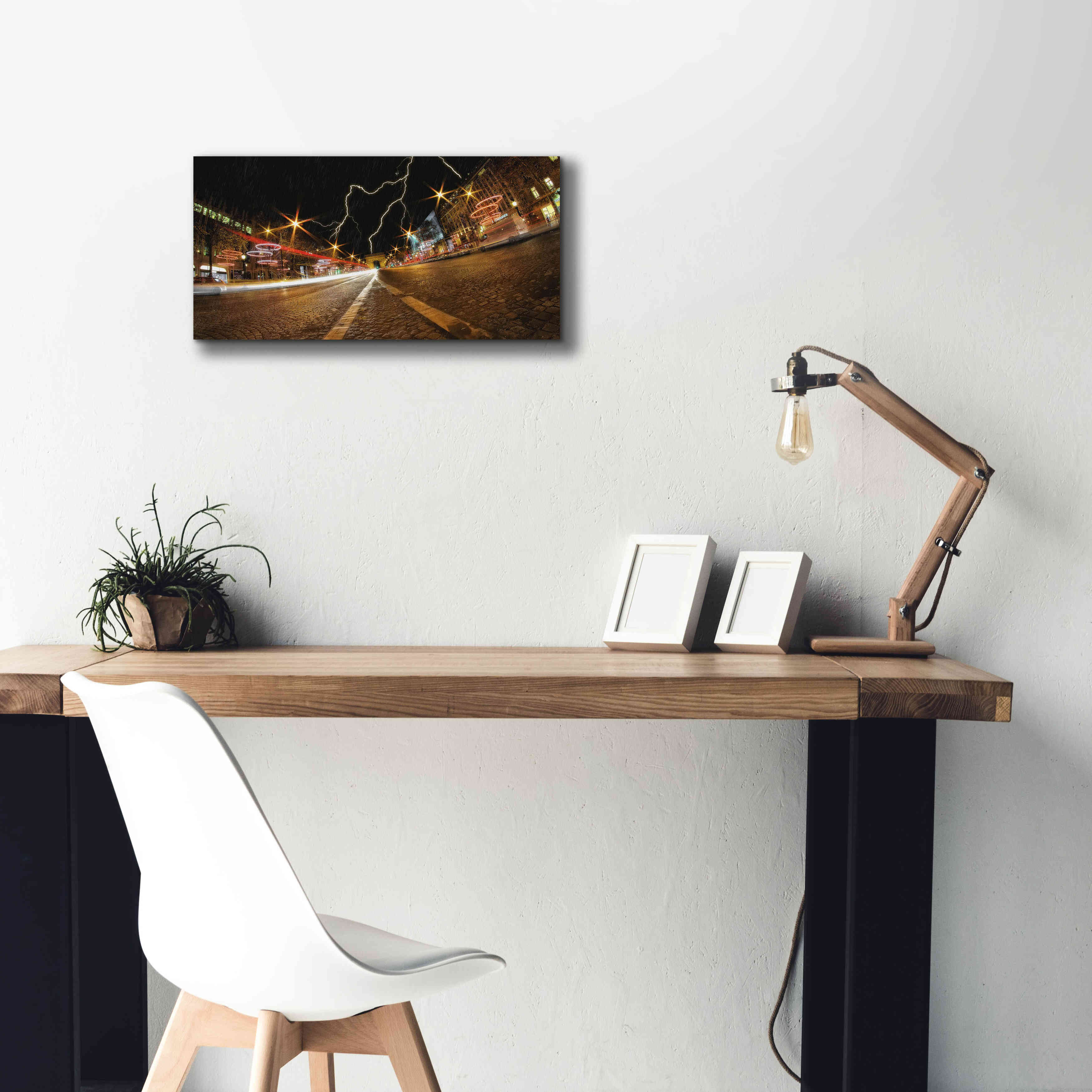 'Elysee storm' by Sebastien Lory, Giclee Canvas Wall Art,24 x 12