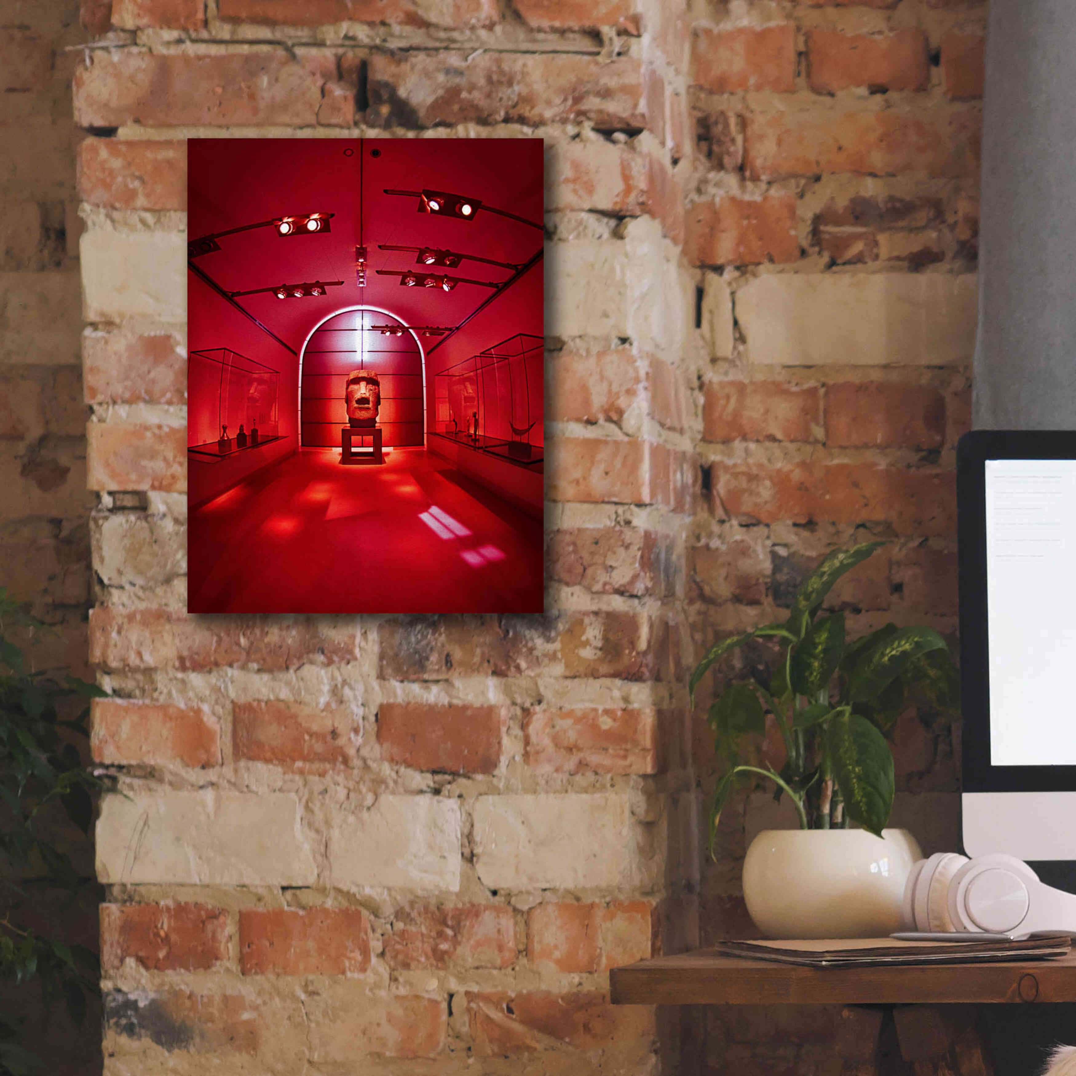 'Red Sculpture' by Sebastien Lory, Giclee Canvas Wall Art,12 x 16
