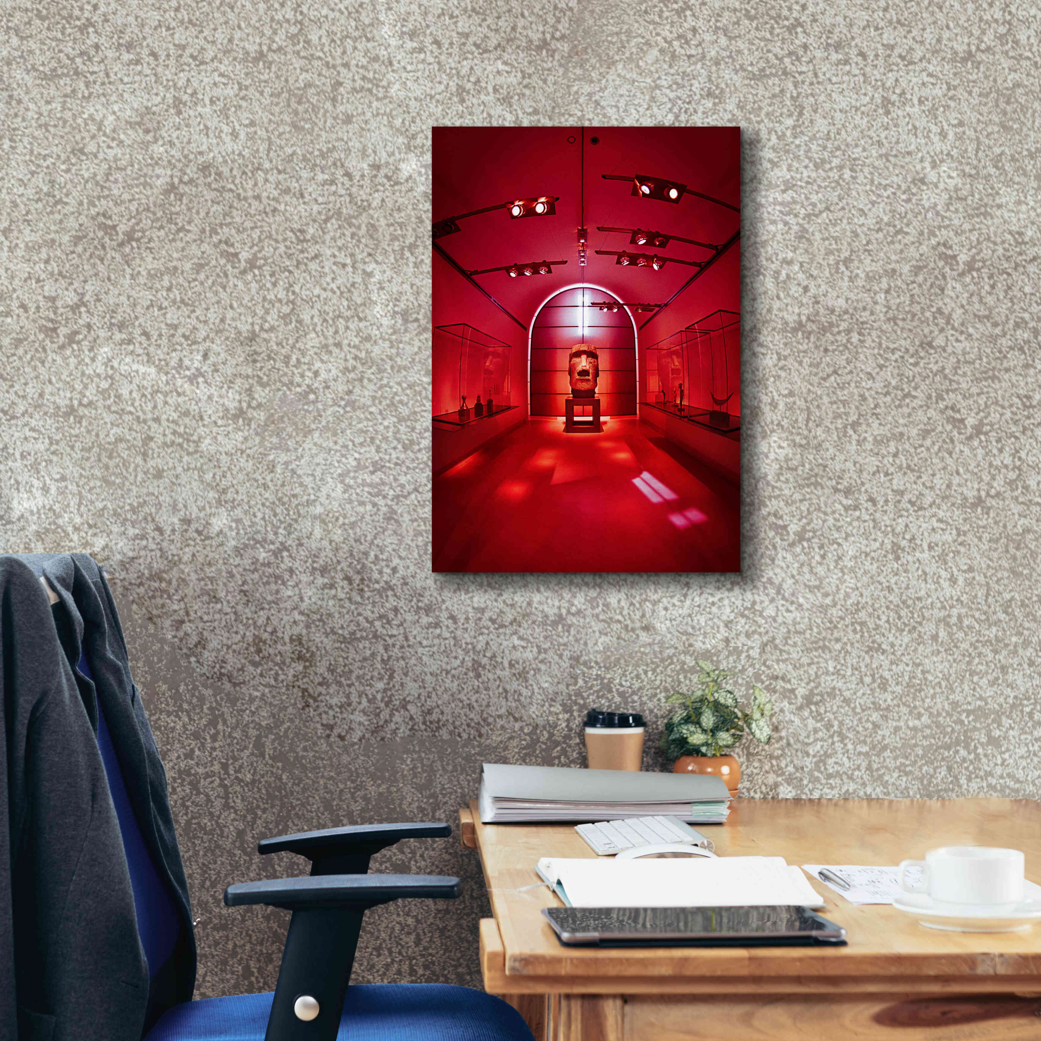'Red Sculpture' by Sebastien Lory, Giclee Canvas Wall Art,18 x 26