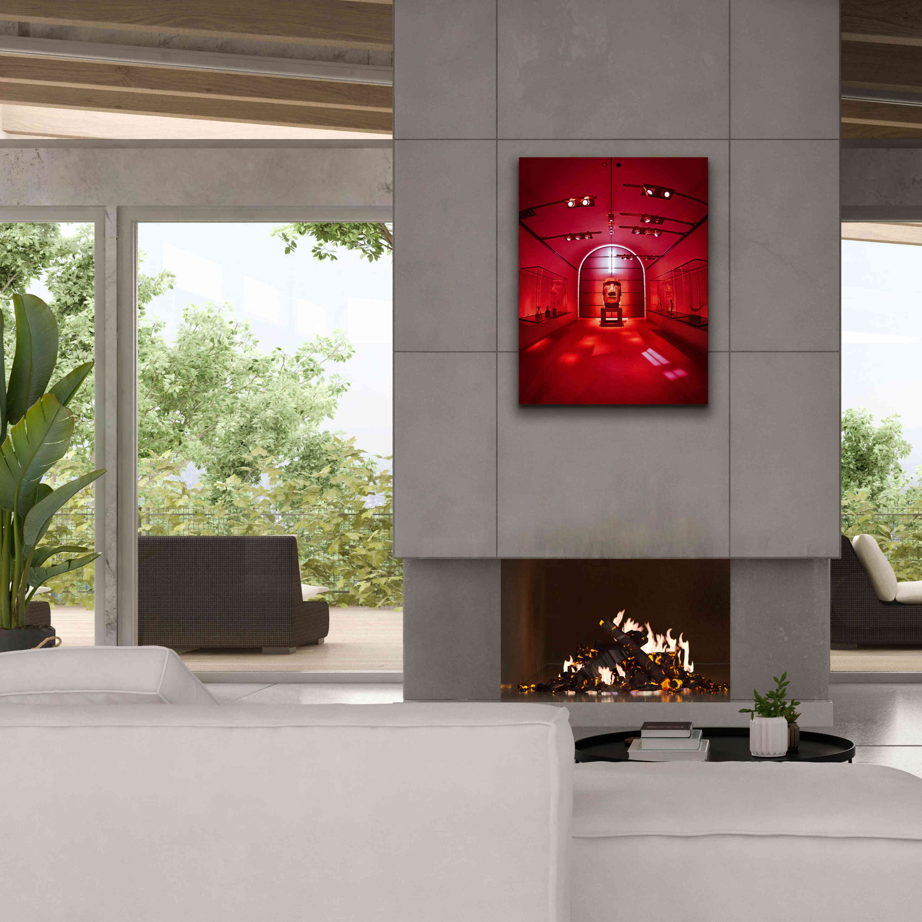 'Red Sculpture' by Sebastien Lory, Giclee Canvas Wall Art,26 x 34