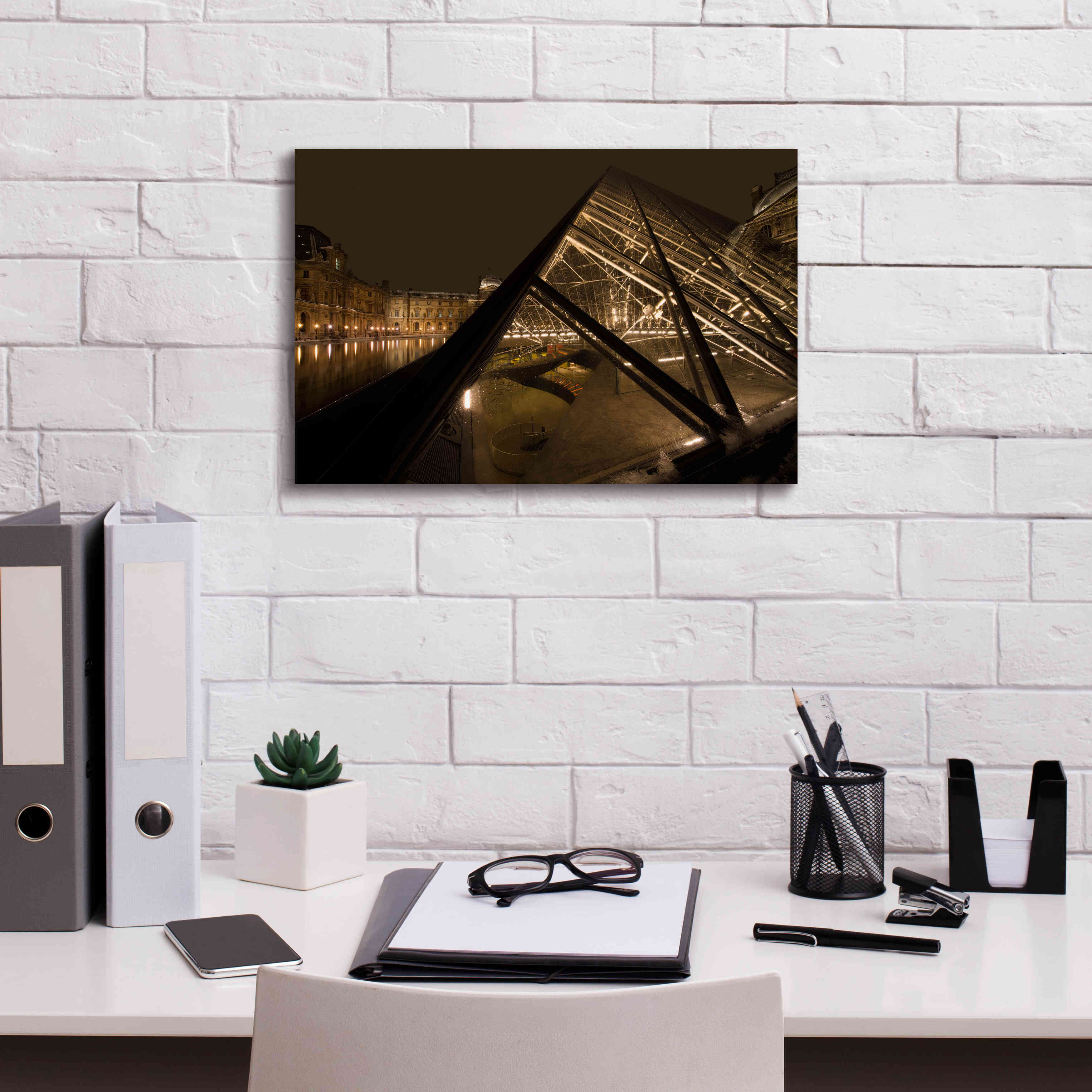 'Louvre 2' by Sebastien Lory, Giclee Canvas Wall Art,18 x 12