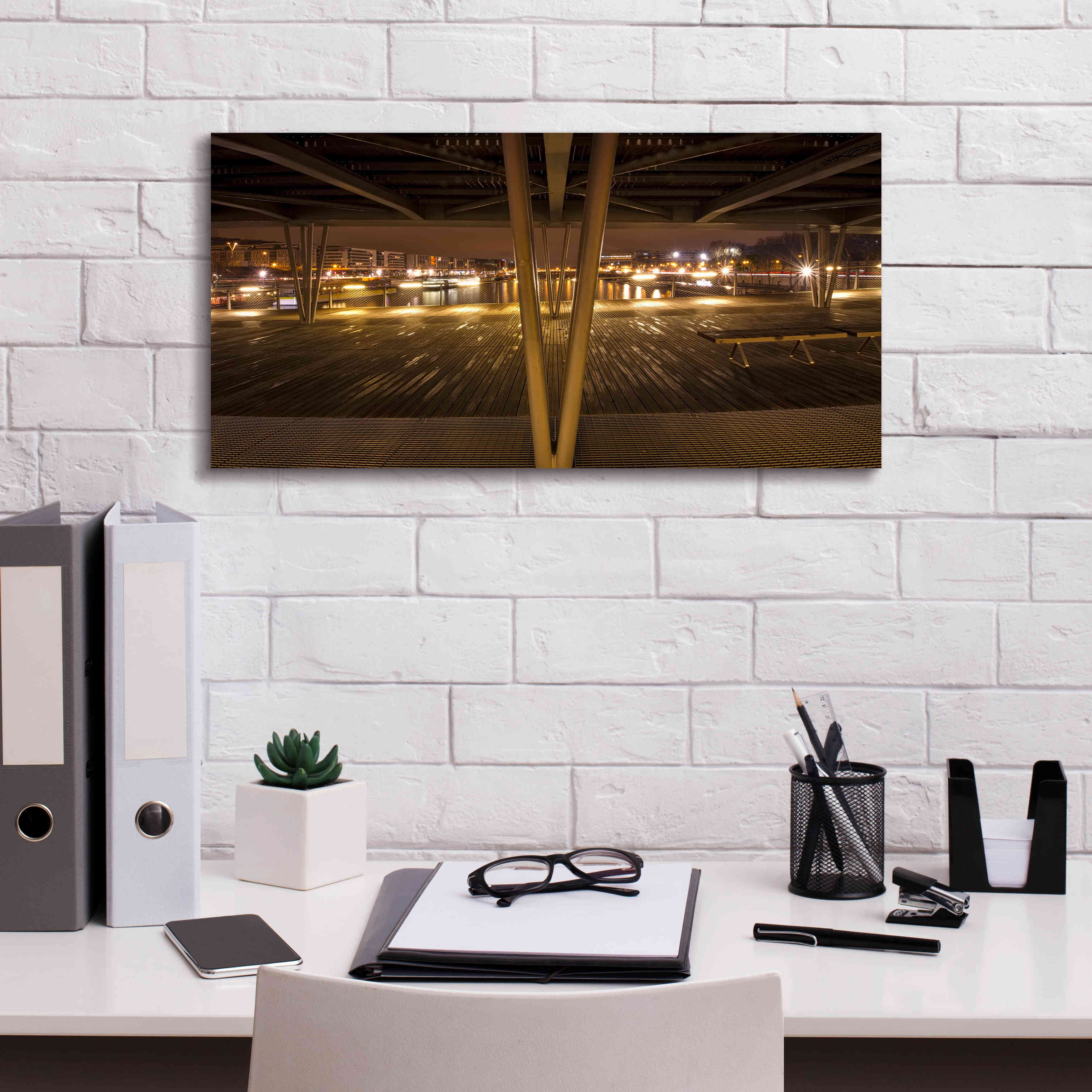 'Pont de Bercy' by Sebastien Lory, Giclee Canvas Wall Art,24 x 12