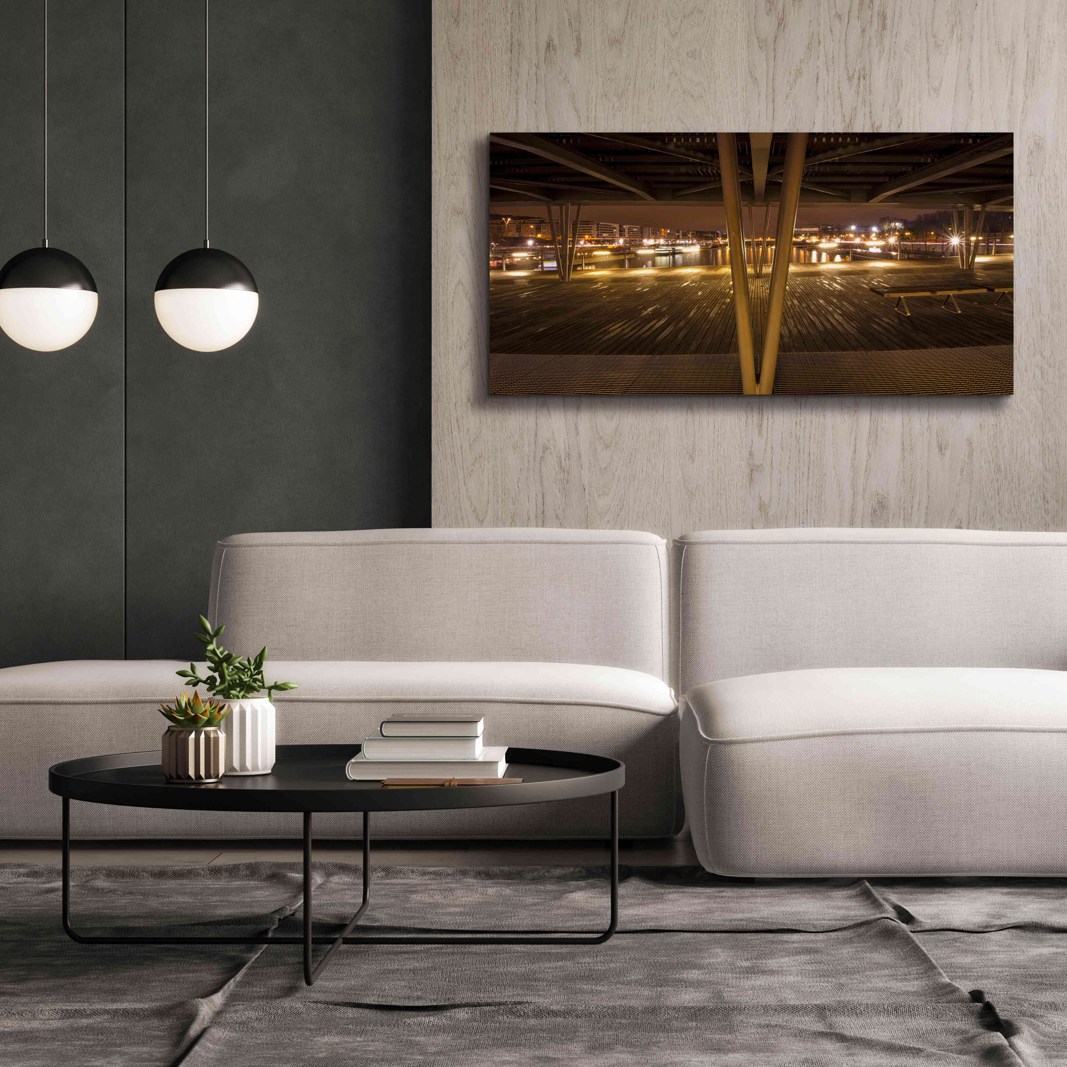 'Pont de Bercy' by Sebastien Lory, Giclee Canvas Wall Art,60 x 30