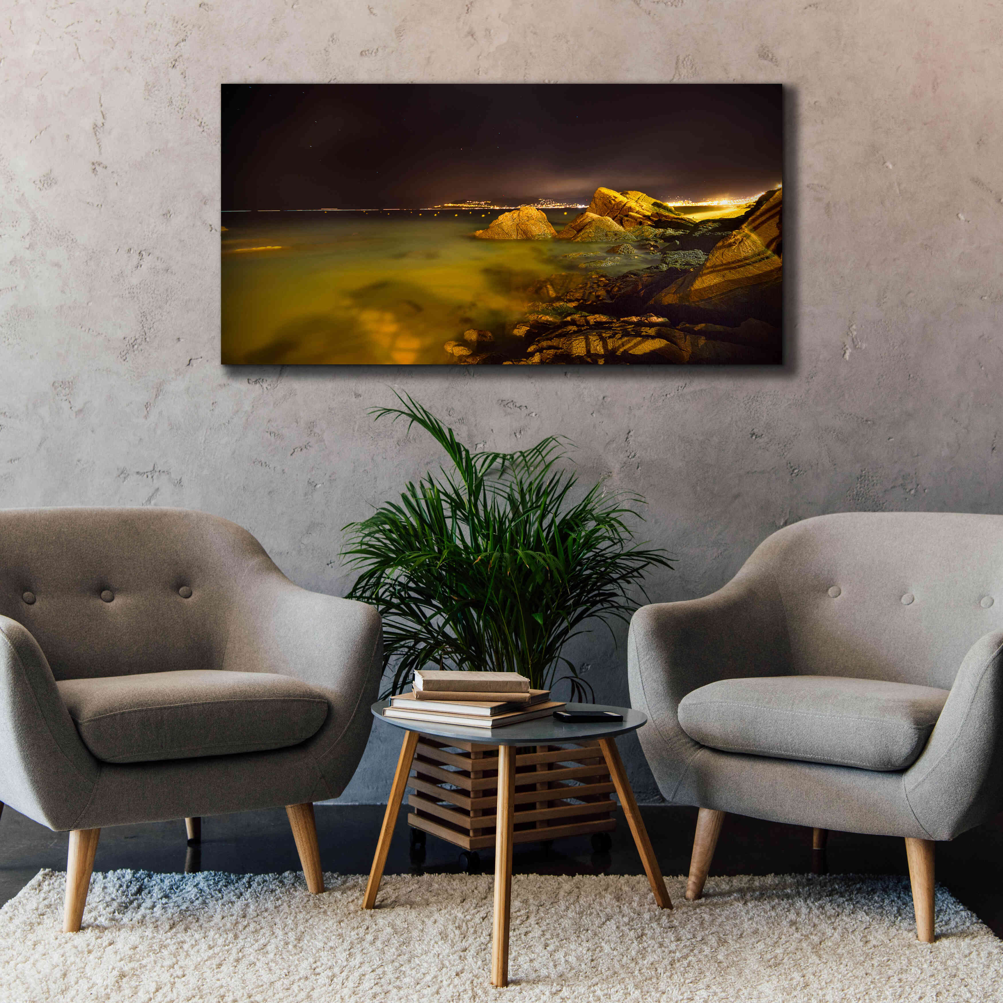 'Cannes La bocca' by Sebastien Lory, Giclee Canvas Wall Art,60 x 30