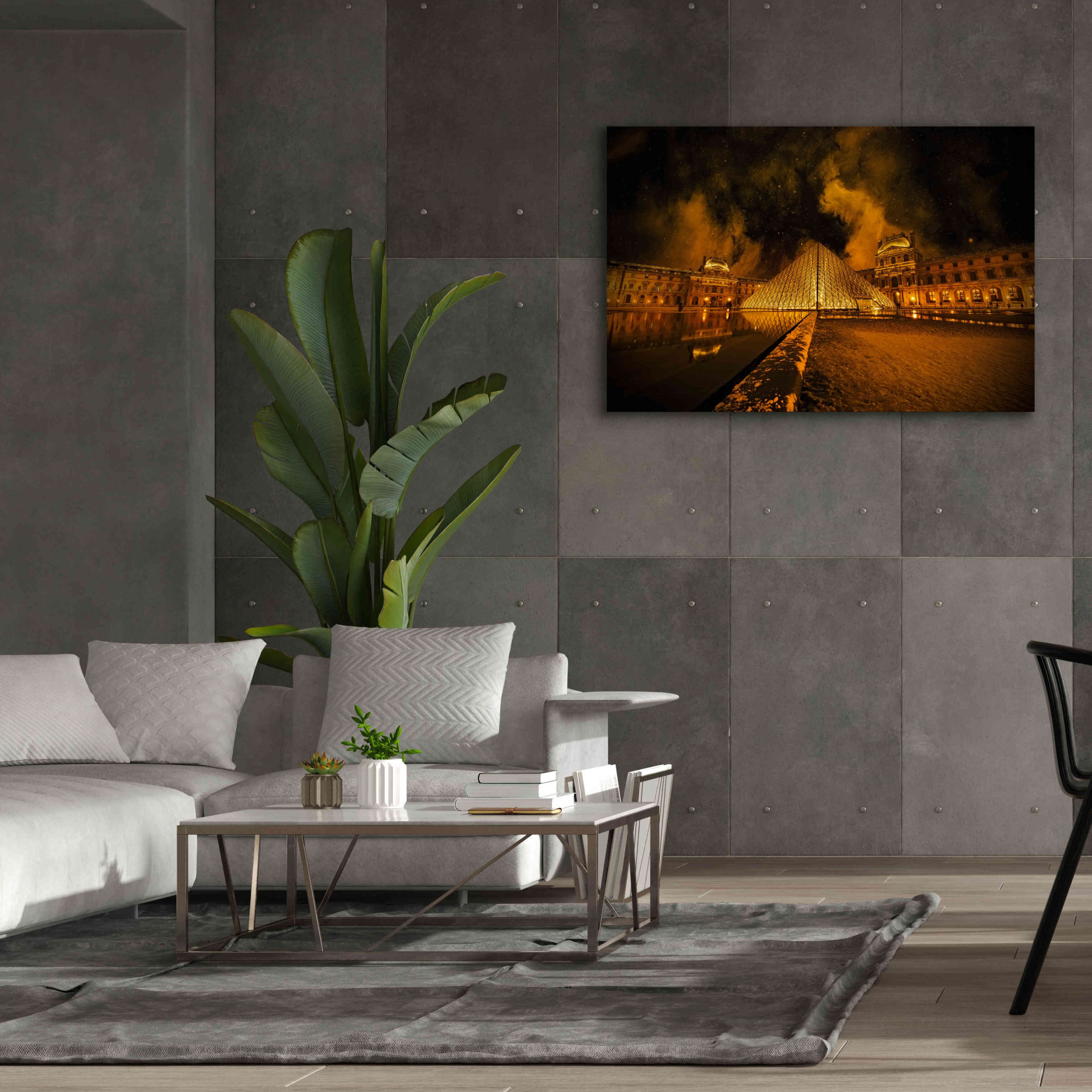 'Lourve Pyramid' by Sebastien Lory, Giclee Canvas Wall Art,60 x 40