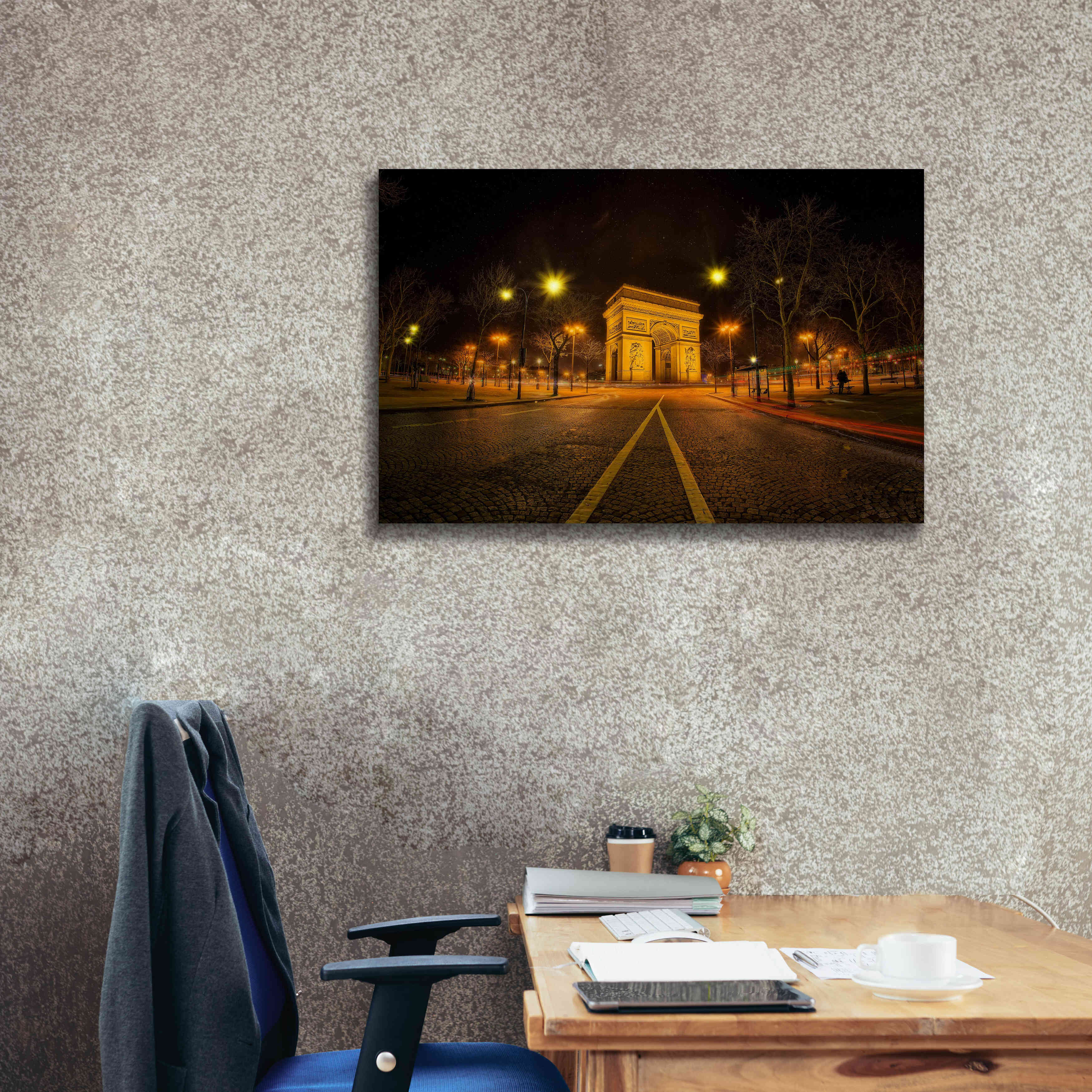'Arc Night' by Sebastien Lory, Giclee Canvas Wall Art,40 x 26