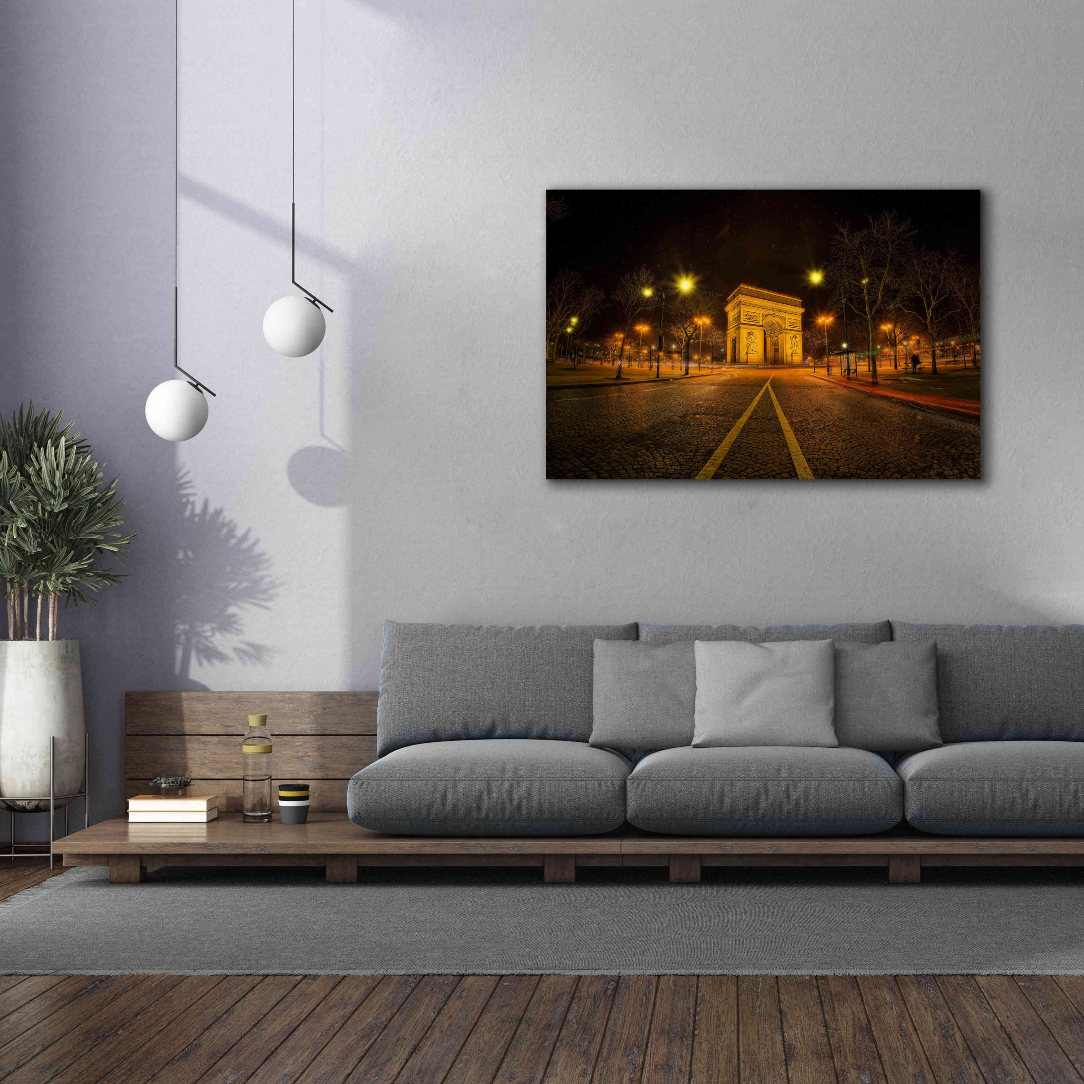 'Arc Night' by Sebastien Lory, Giclee Canvas Wall Art,60 x 40
