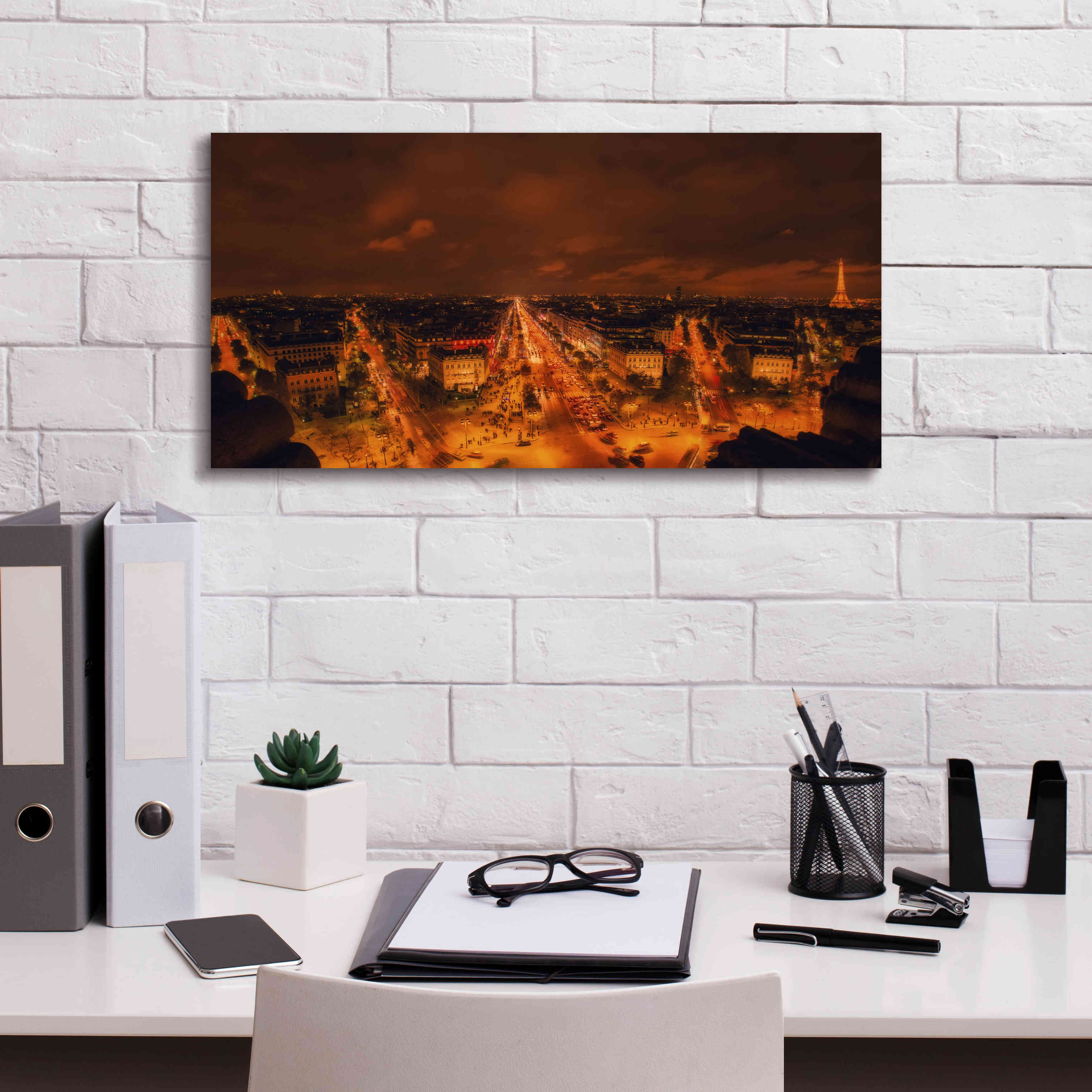 'From Arc De Triomphe' by Sebastien Lory, Giclee Canvas Wall Art,24 x 12