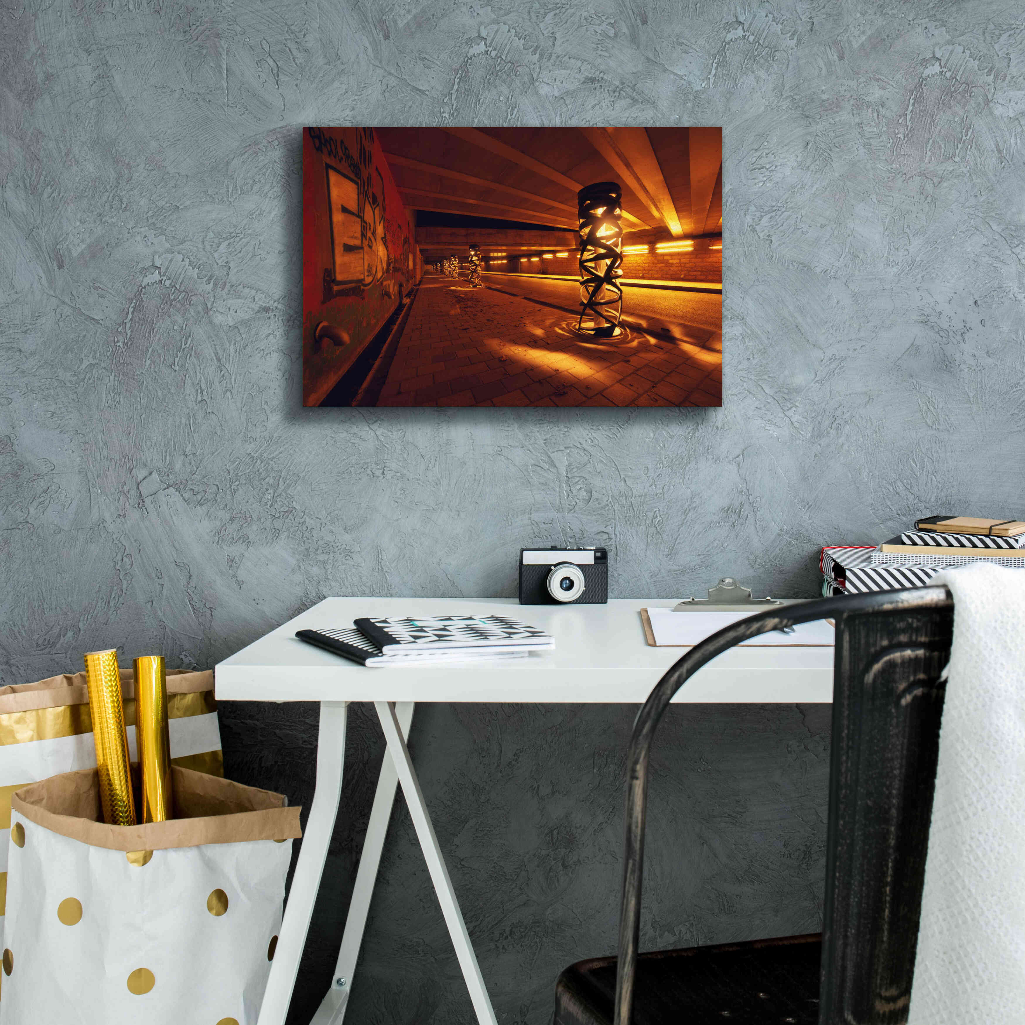 'Light Bridge' by Sebastien Lory, Giclee Canvas Wall Art,18 x 12