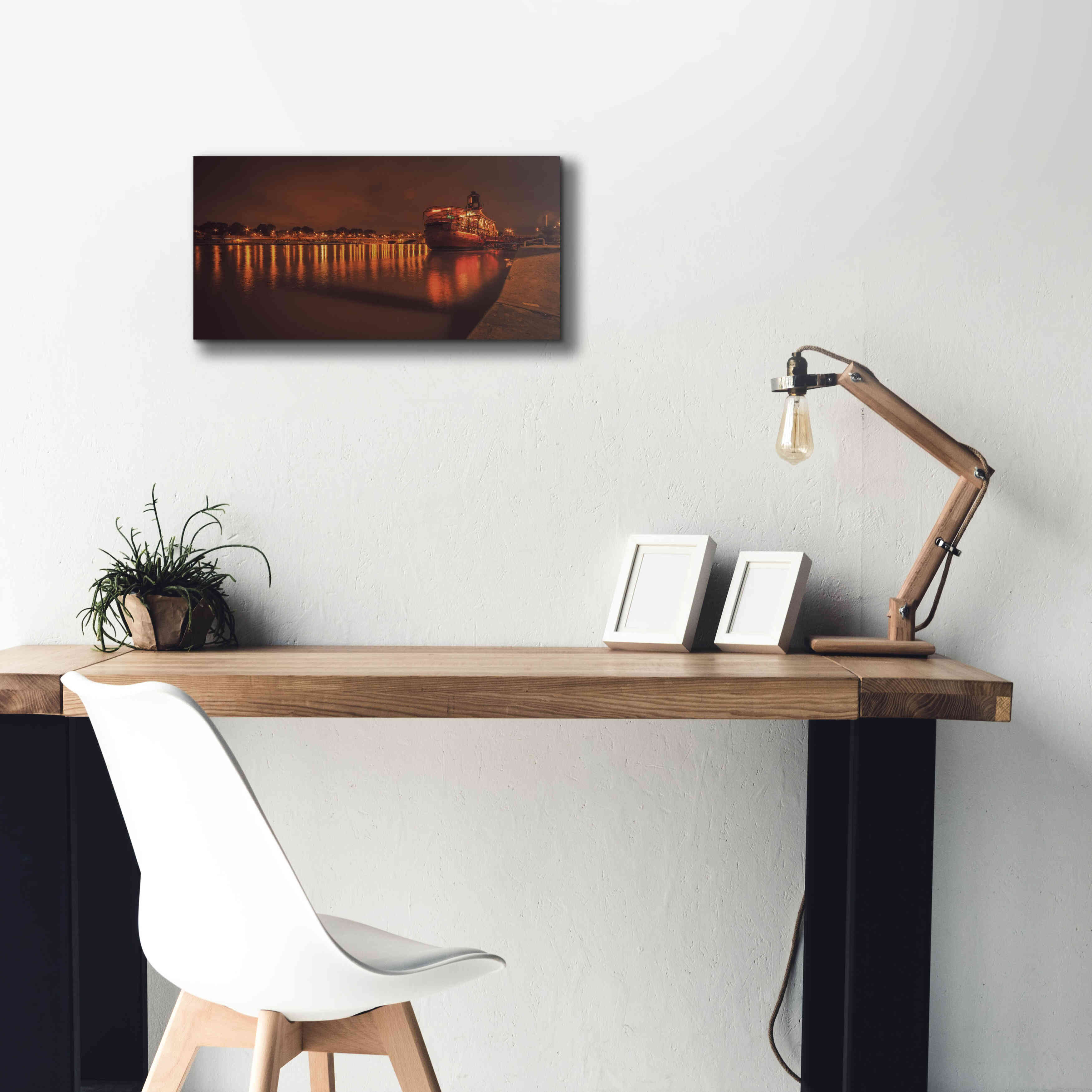 'Paris Lost Boat' by Sebastien Lory, Giclee Canvas Wall Art,24 x 12