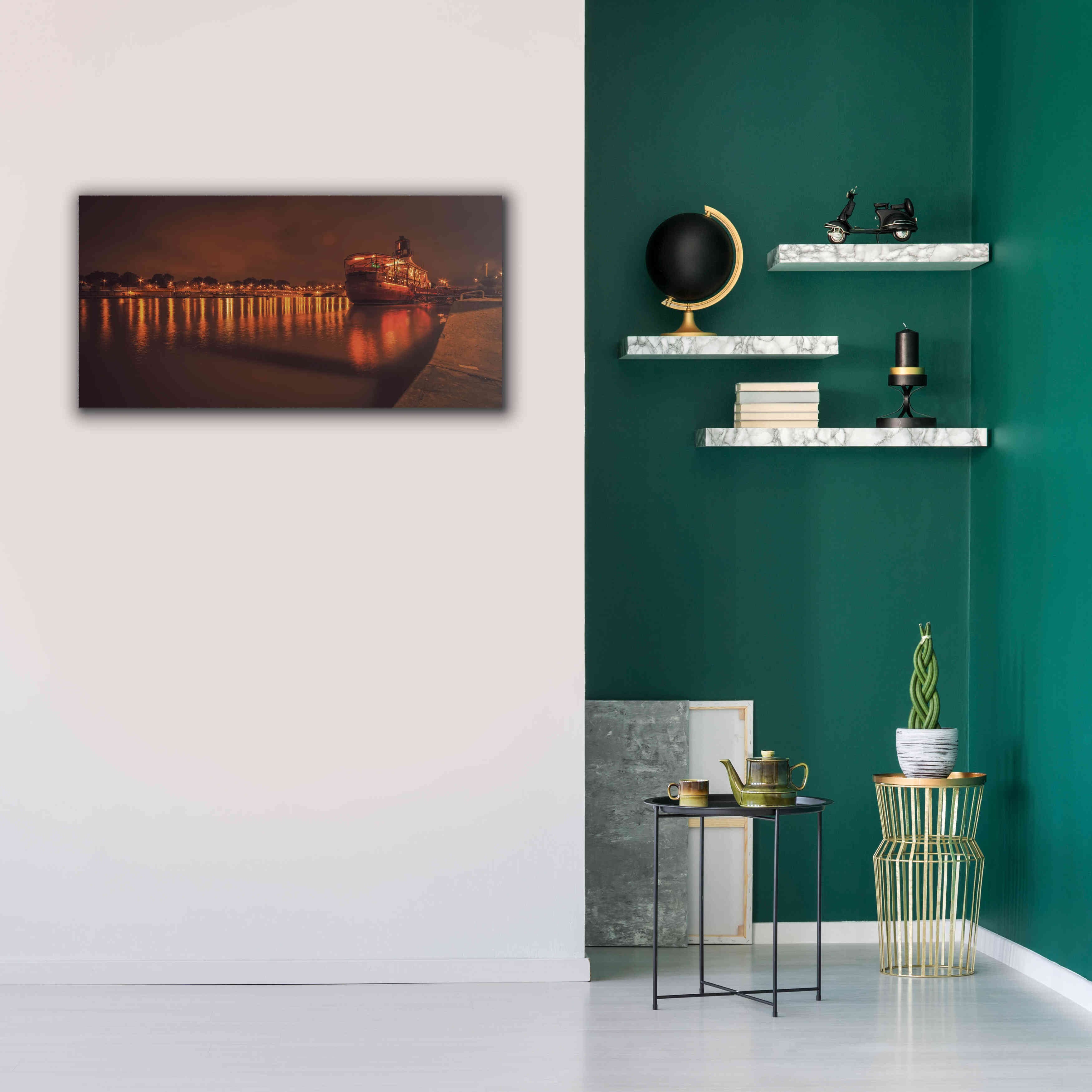 'Paris Lost Boat' by Sebastien Lory, Giclee Canvas Wall Art,40 x 20