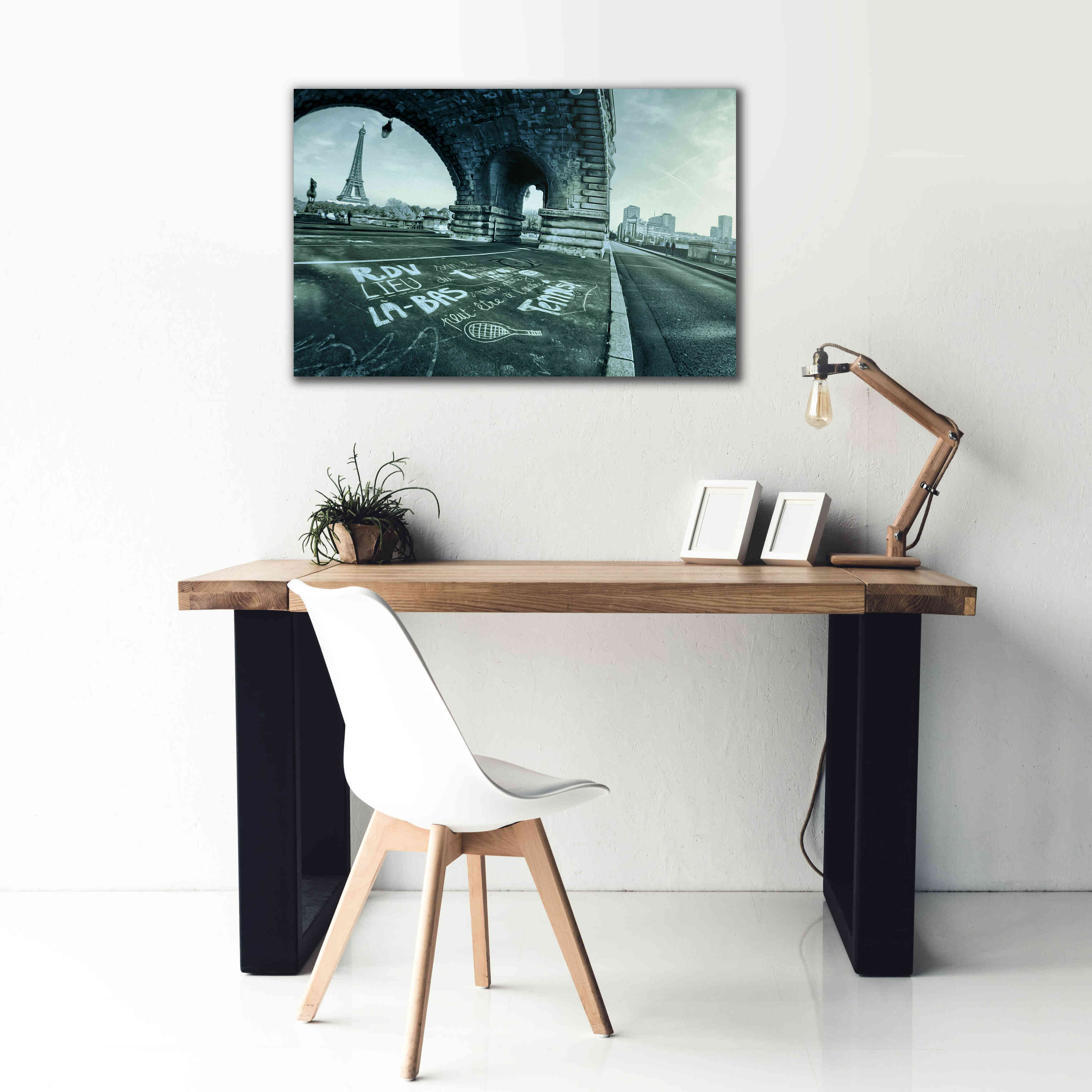 'Paris Tennis' by Sebastien Lory, Giclee Canvas Wall Art,40 x 26