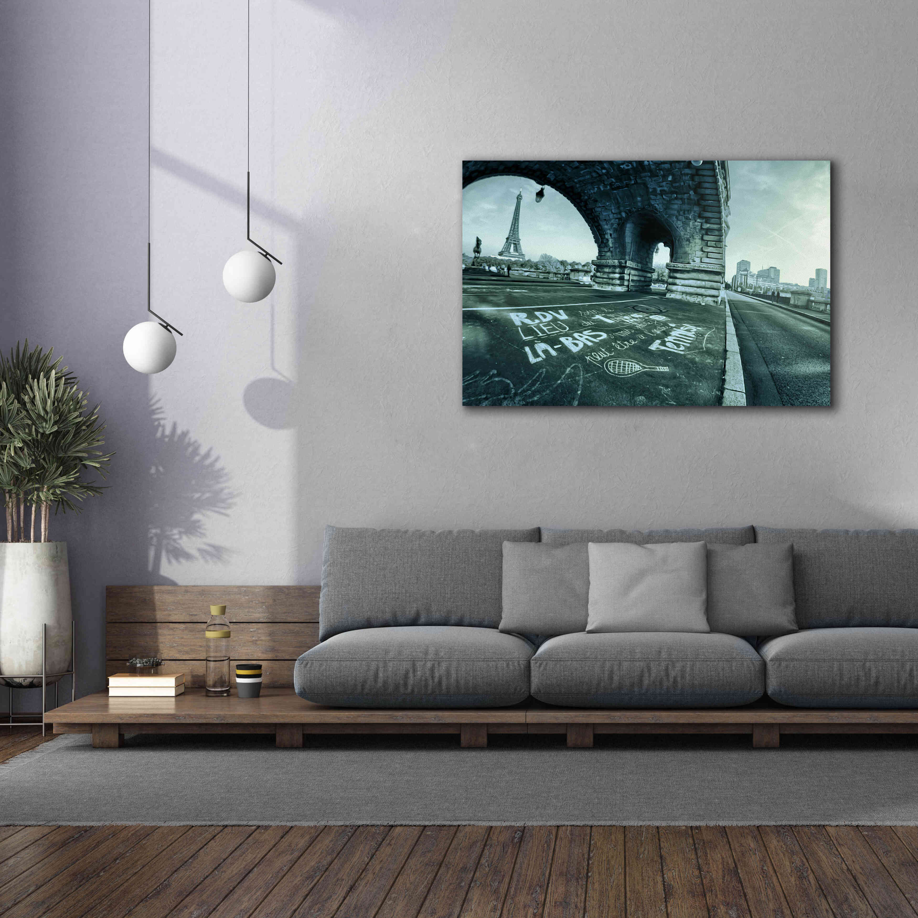 'Paris Tennis' by Sebastien Lory, Giclee Canvas Wall Art,60 x 40