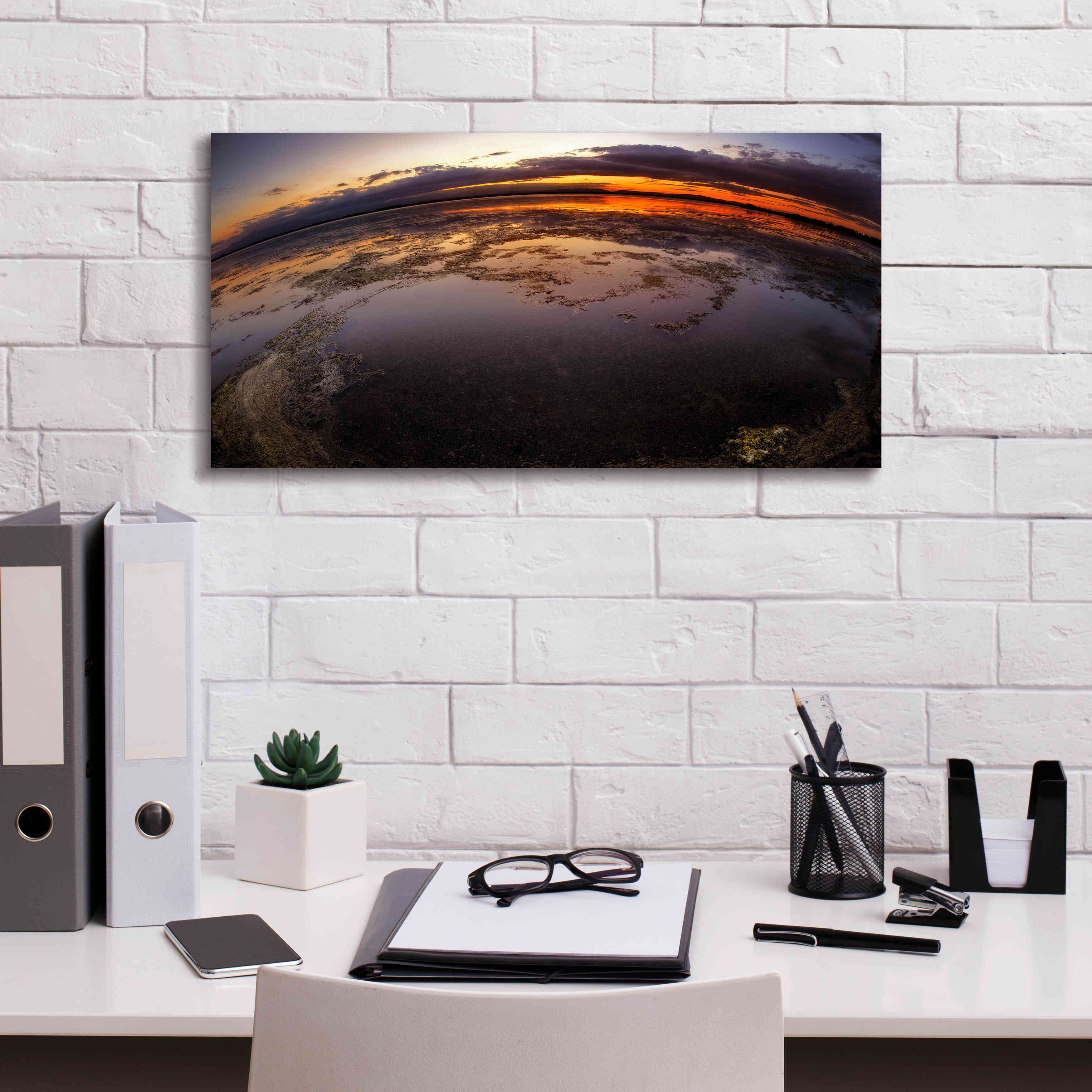 'Etang St Cyp Color' by Sebastien Lory, Giclee Canvas Wall Art,24 x 12
