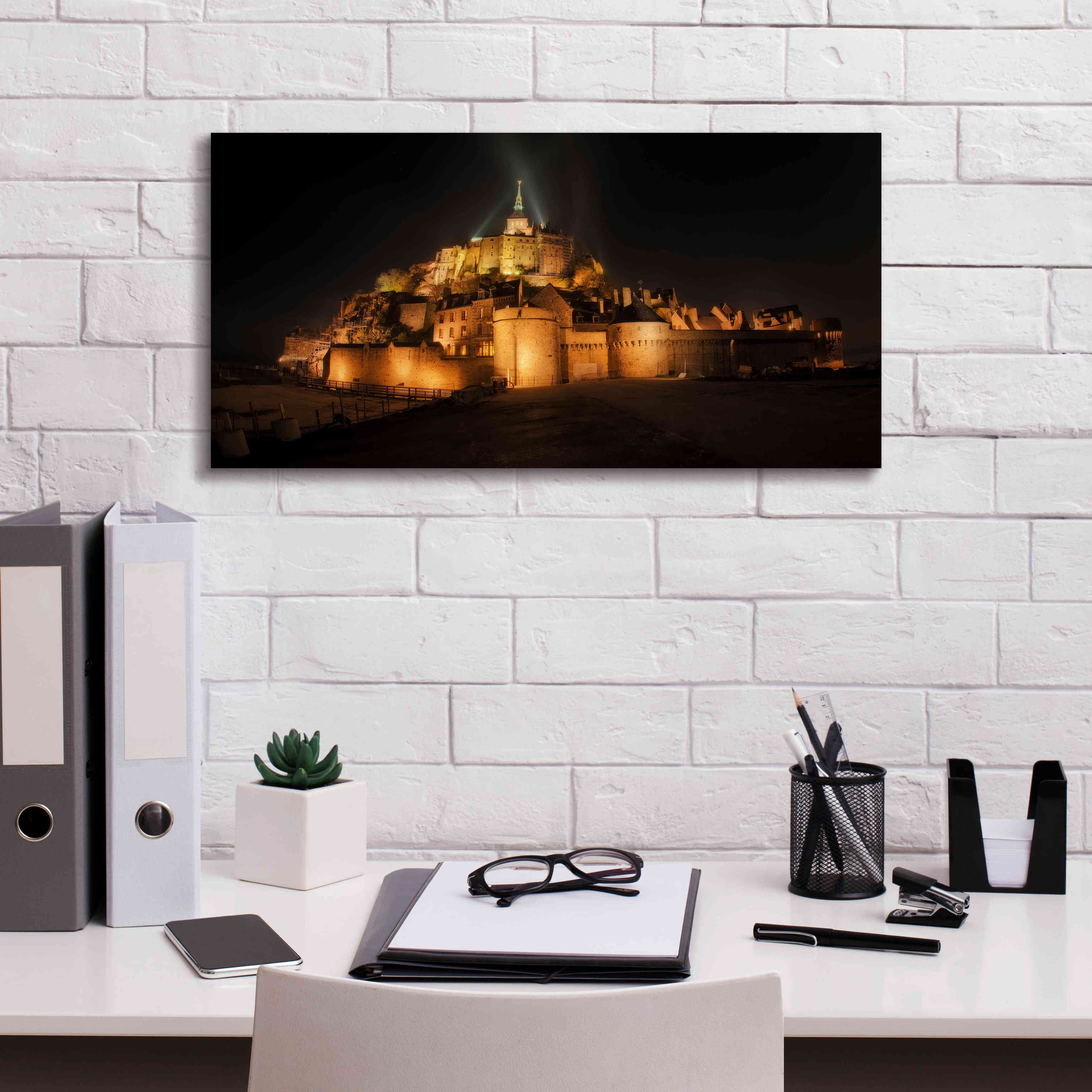 'Mont St Michel' by Sebastien Lory, Giclee Canvas Wall Art,24 x 12