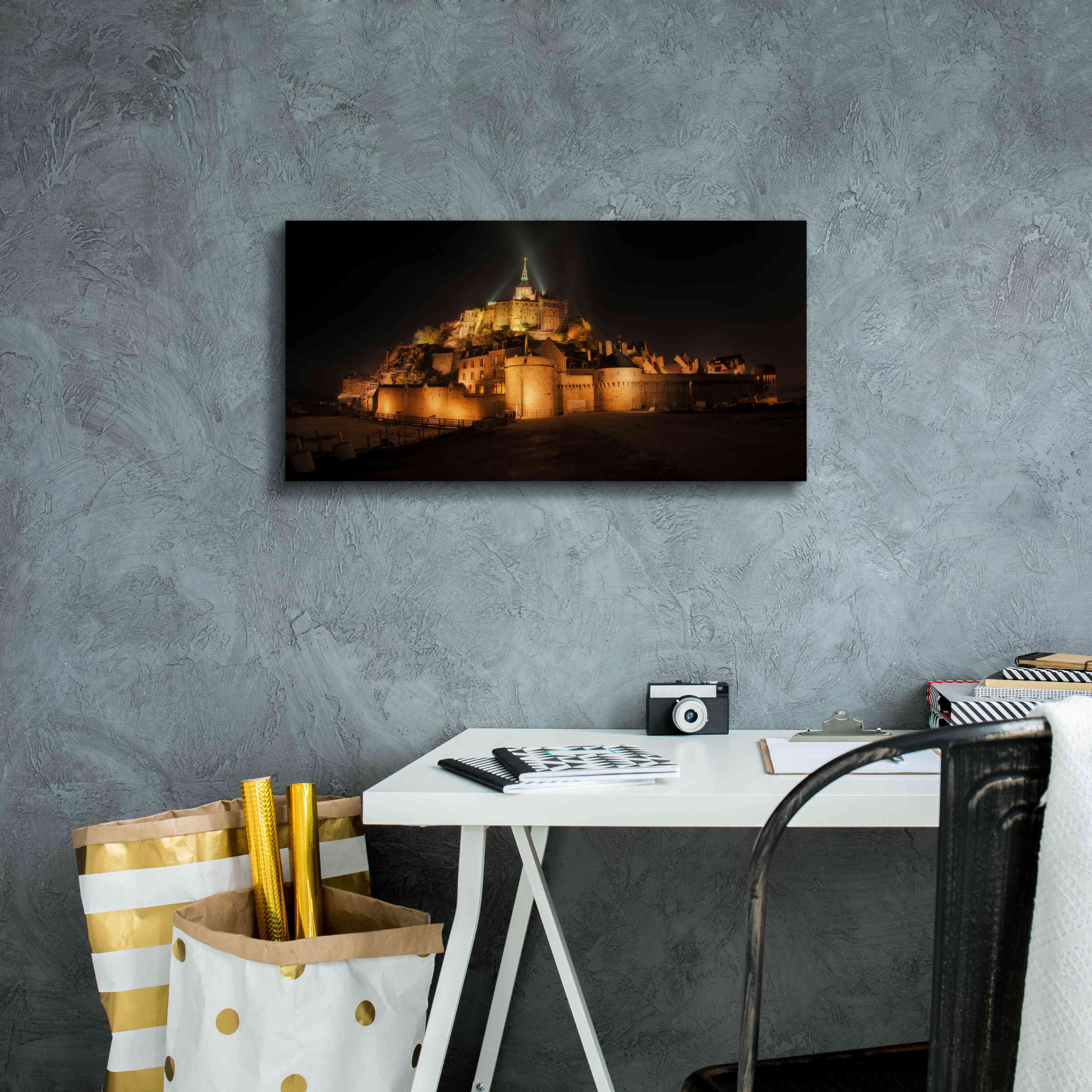 'Mont St Michel' by Sebastien Lory, Giclee Canvas Wall Art,24 x 12