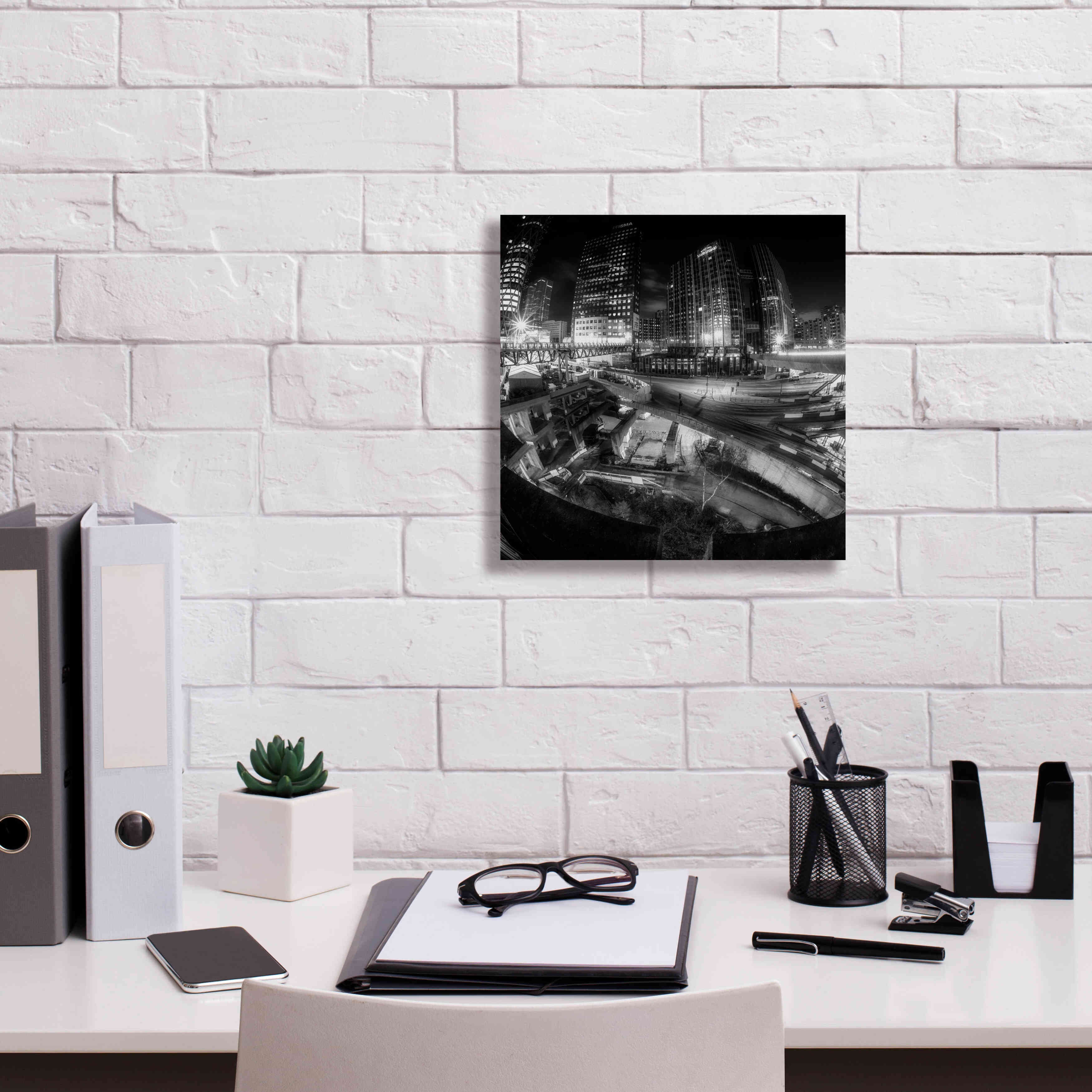 'Defense Bw' by Sebastien Lory, Giclee Canvas Wall Art,12 x 12