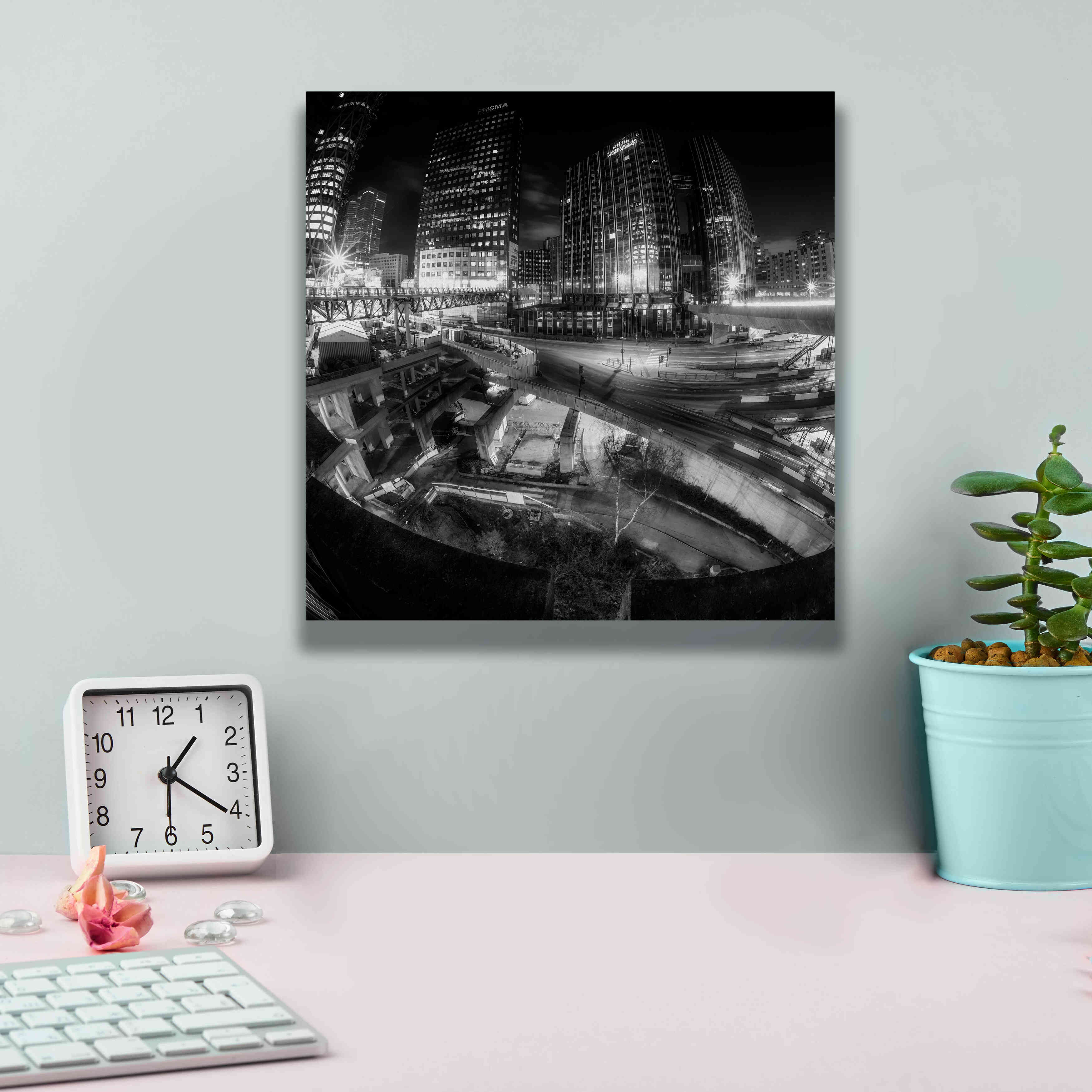 'Defense Bw' by Sebastien Lory, Giclee Canvas Wall Art,12 x 12