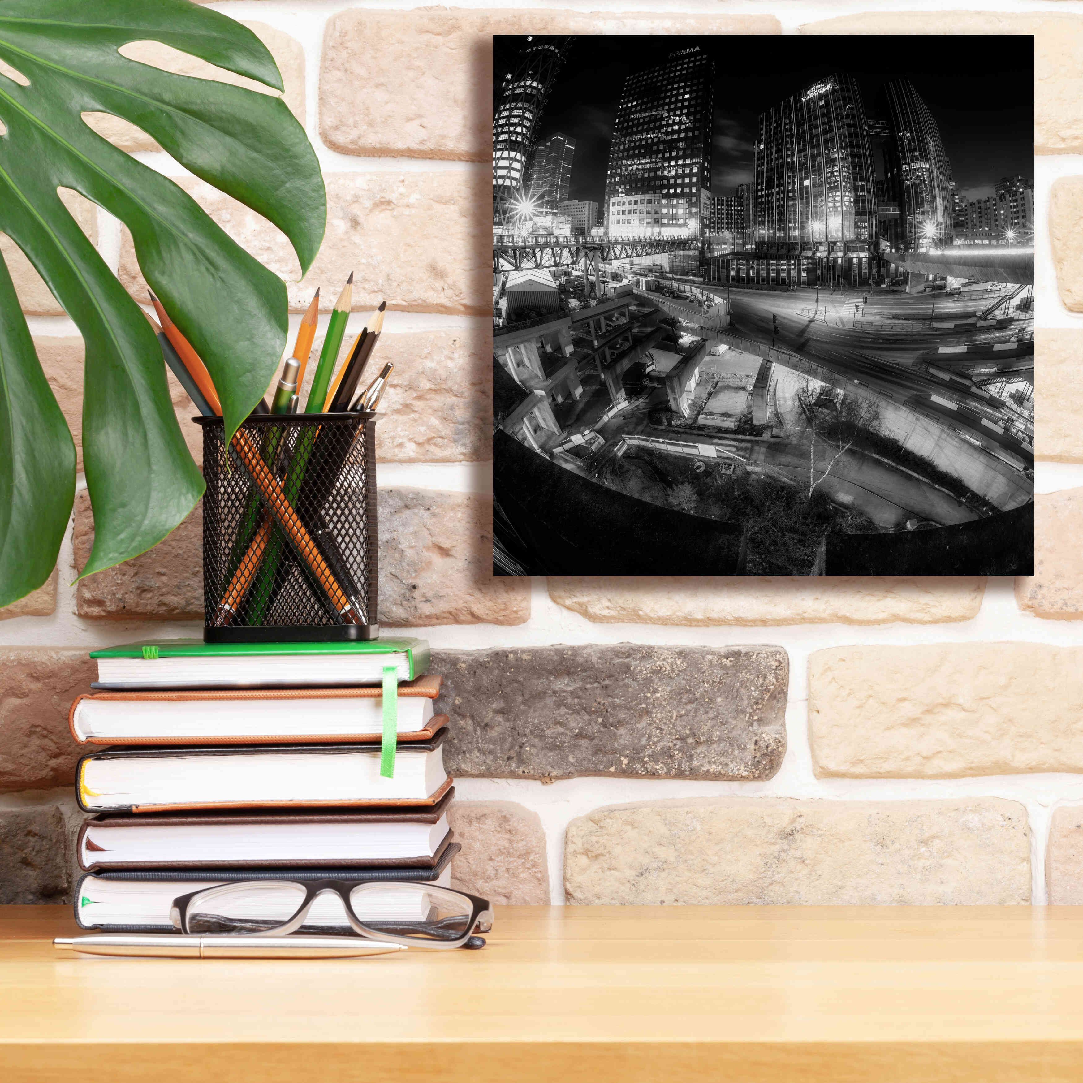 'Defense Bw' by Sebastien Lory, Giclee Canvas Wall Art,12 x 12